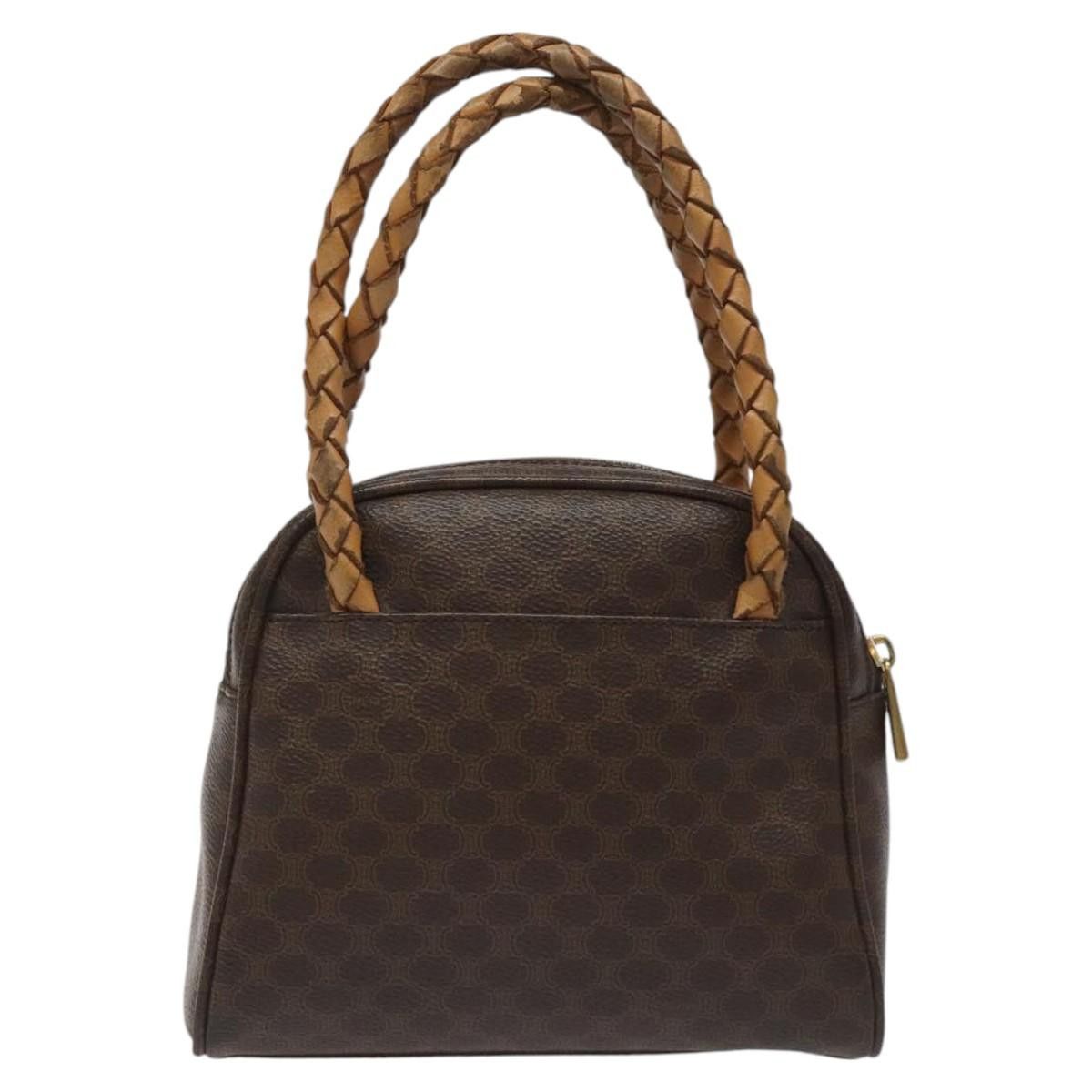 Celine CELINE Macadam Canvas Hand Bag Pvc Leather Brown Size ONE SIZE - 3 Thumbnail