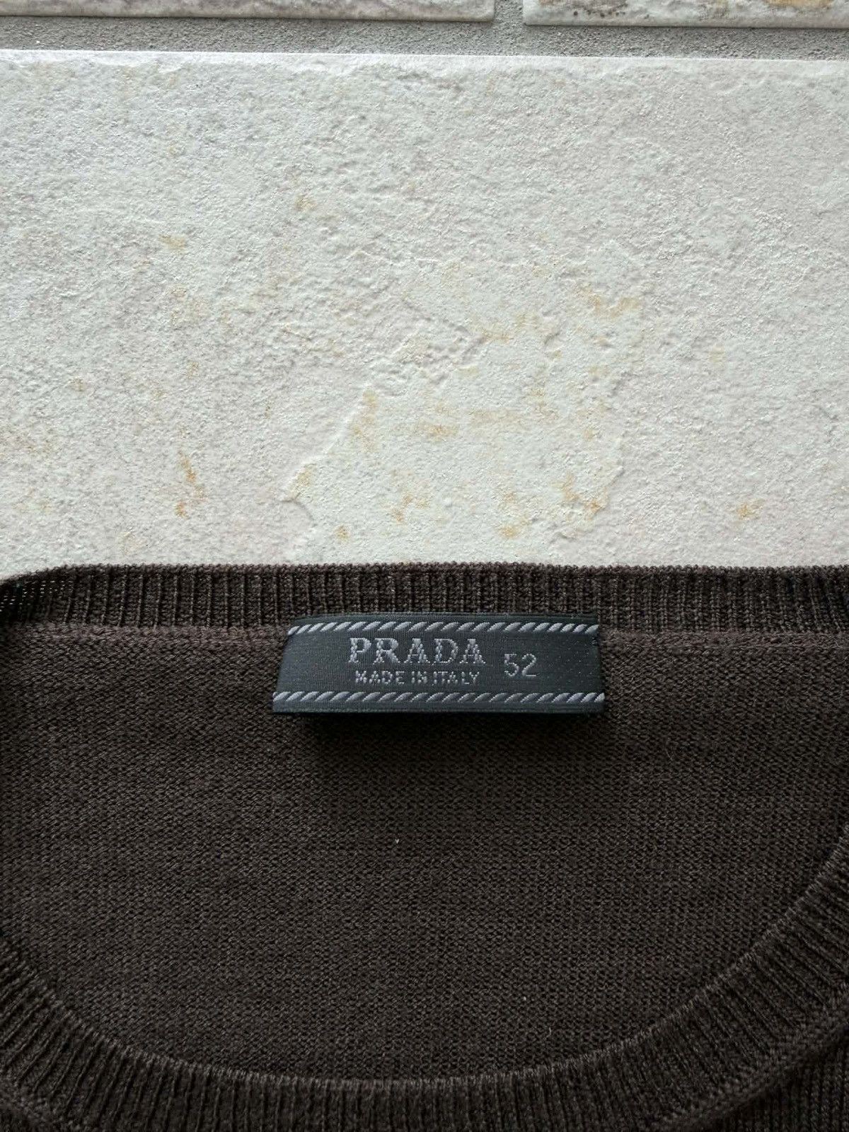 Prada Prada Brown Wool Crewneck Size US L / EU 52-54 / 3 - 3 Thumbnail