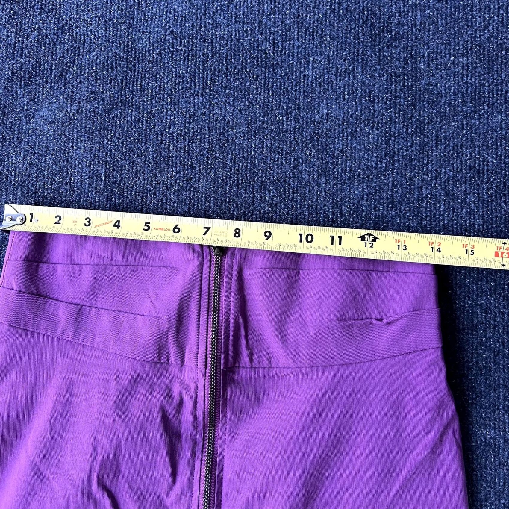 Vintage VINTAGE Bisou Bisou Skirt Womens 8 Purple Exposed Front Zip Pencil Stretch Rayon Nylon Spandex Zipper Knee Length Women Size 30" / US 8 / IT 44 - 4 Thumbnail