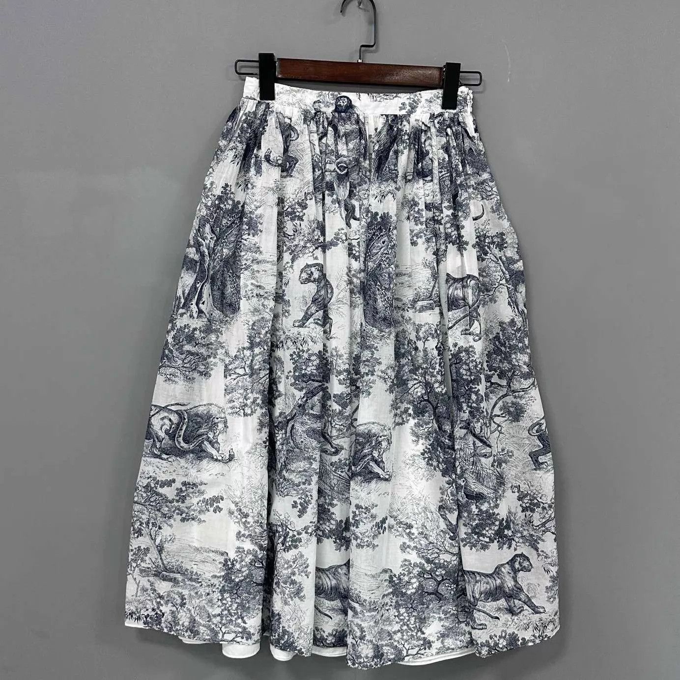 Dior Women's Dior Zoo Print Logo Double-Layer Long Dress 34 Size 25" / US 0 / IT 36 - 2 Thumbnail