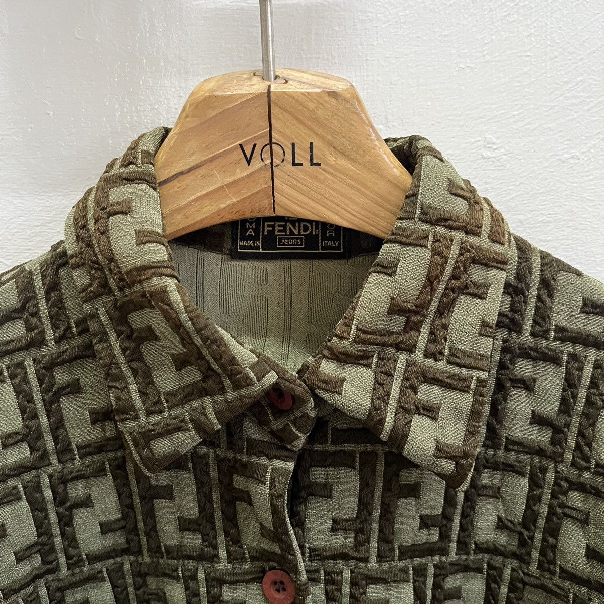 Fendi Rare Vintage Fendi Zucca FF Monogram Unisex Button Up Shirts Size US XXS / EU 40 - 6 Thumbnail