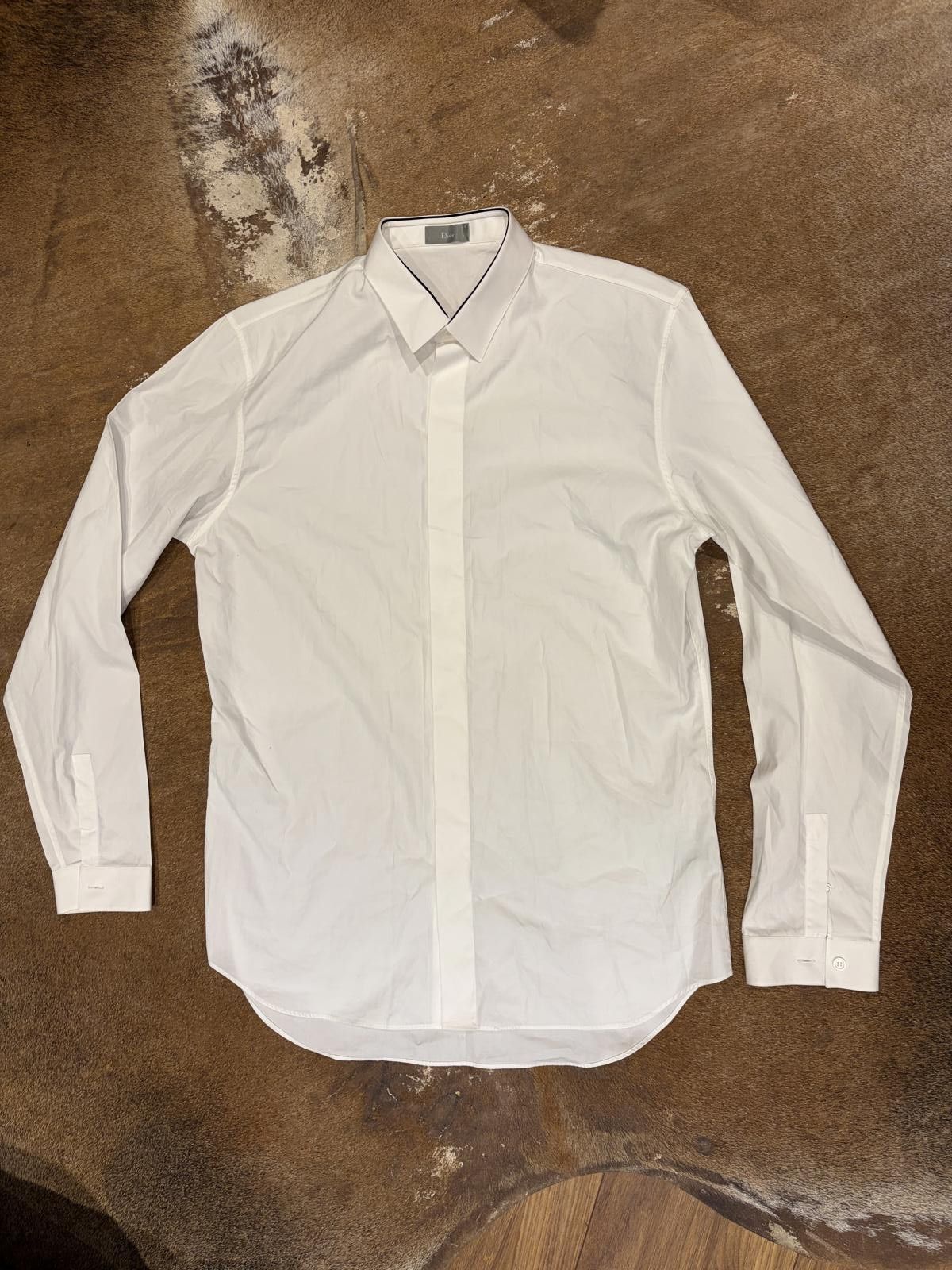 Dior White Shirt with Metal-Piped Collar