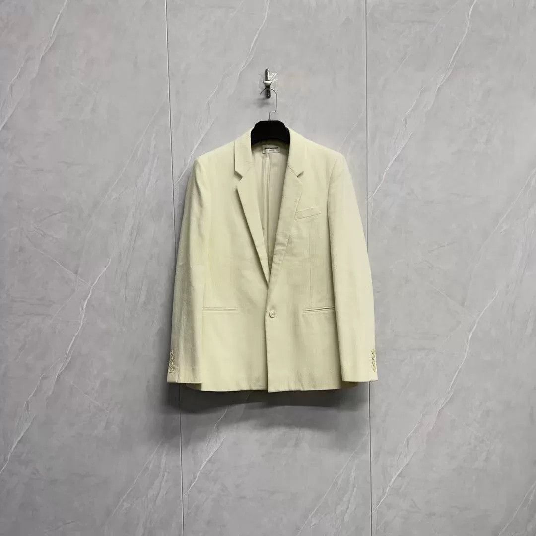Saint Laurent Paris Saint Laurent Textured Distressed Suit Jacket Size US M / EU 48-50 / 2 - 1 Thumbnail