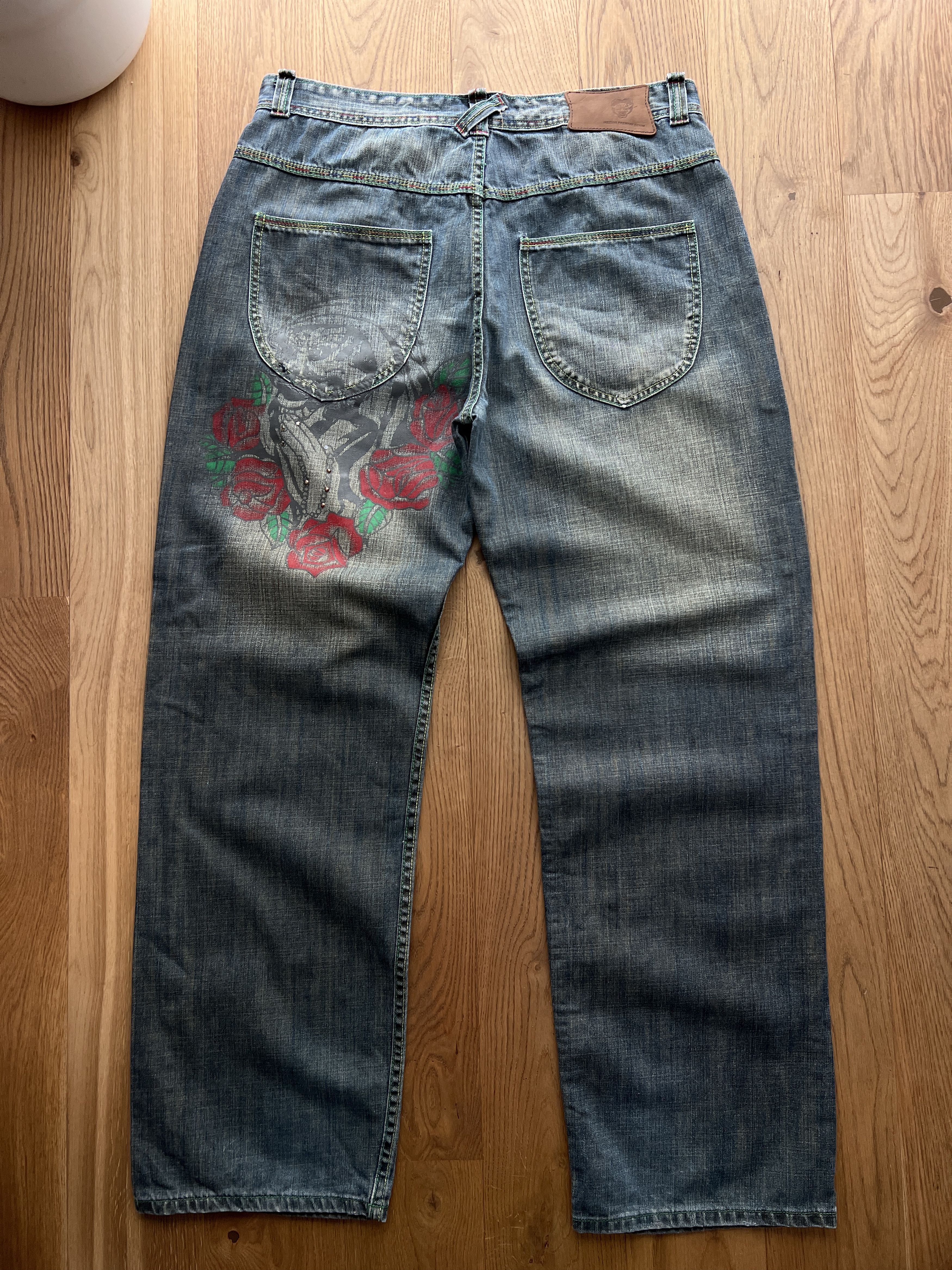 Designer Crazy! Irezumi Japan baggy denim rap 90s printed y2k hip hop Size US 38 / EU 54 - 3 Thumbnail