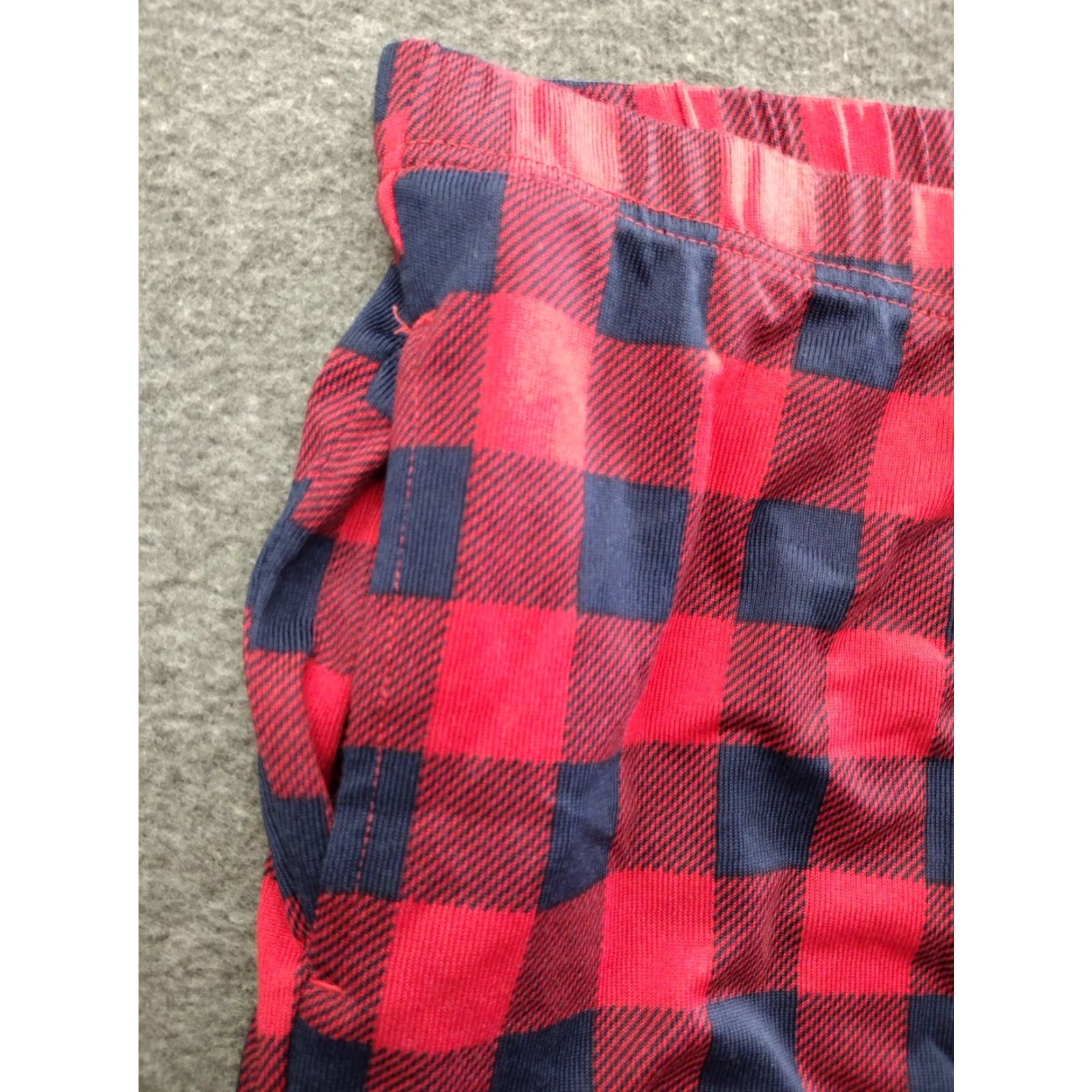 Vintage Dearfoams Men's Red & Black Plaid Pajama Pants 2XL Lounge Pants with Pockets, Holiday Flannel Blended Fabric Shirt Size US 39 - 7 Thumbnail