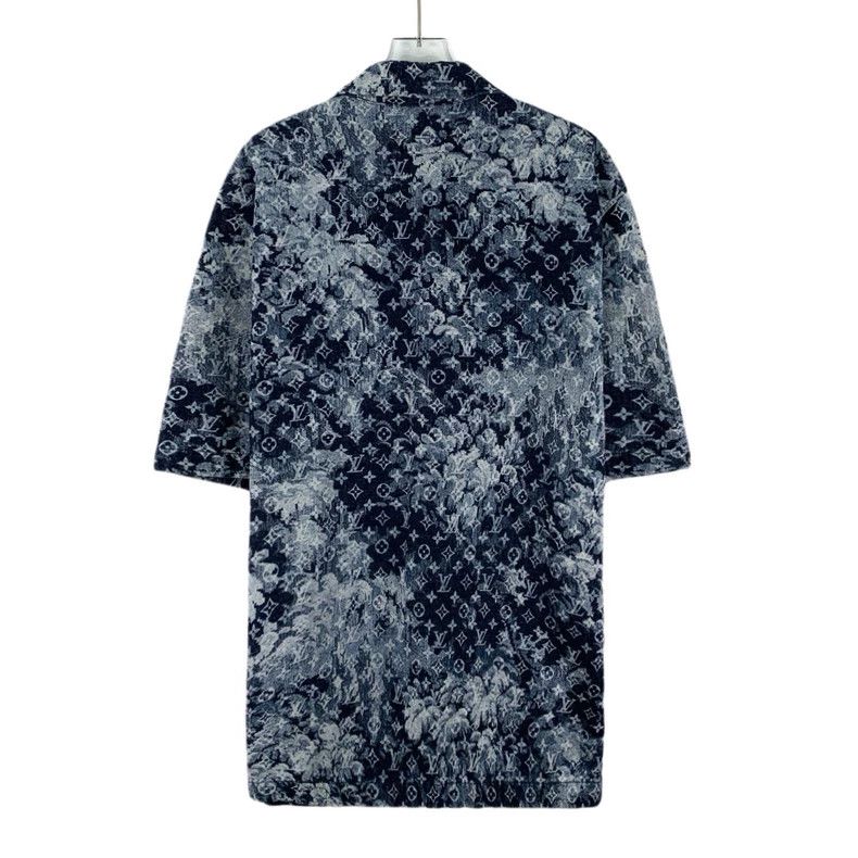 Louis Vuitton Louis Vuitton Blue logo full-print cotton lapel single-bre Size US XXL / EU 58 / 5 - 2 Thumbnail