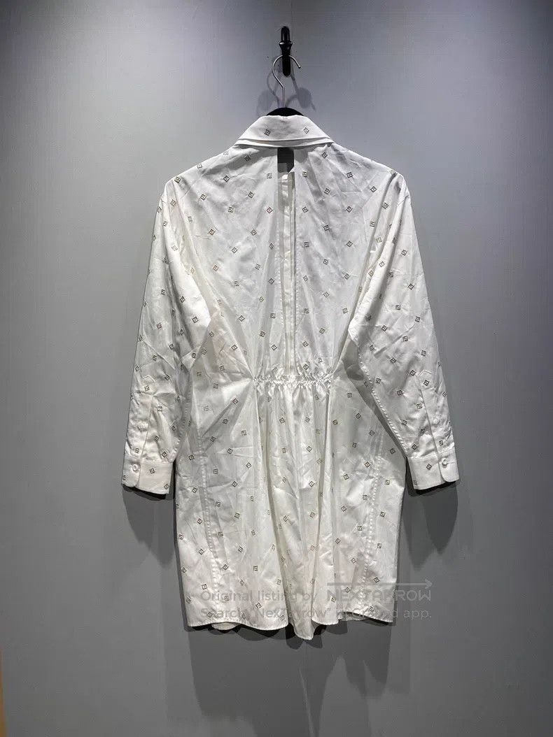 Fendi Fendi White jacquard embroidered shirt dress Size XXS / US 00 / IT 34 - 2 Thumbnail
