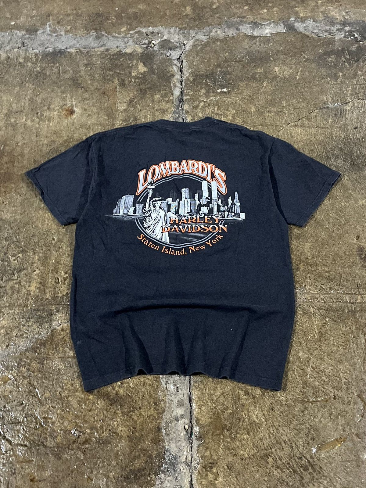 Harley Davidson × Vintage Crazy Vintage Y2K Harley Davidson Flames Biker Logo Tee Size US S / EU 44-46 / 1 - 2 Thumbnail