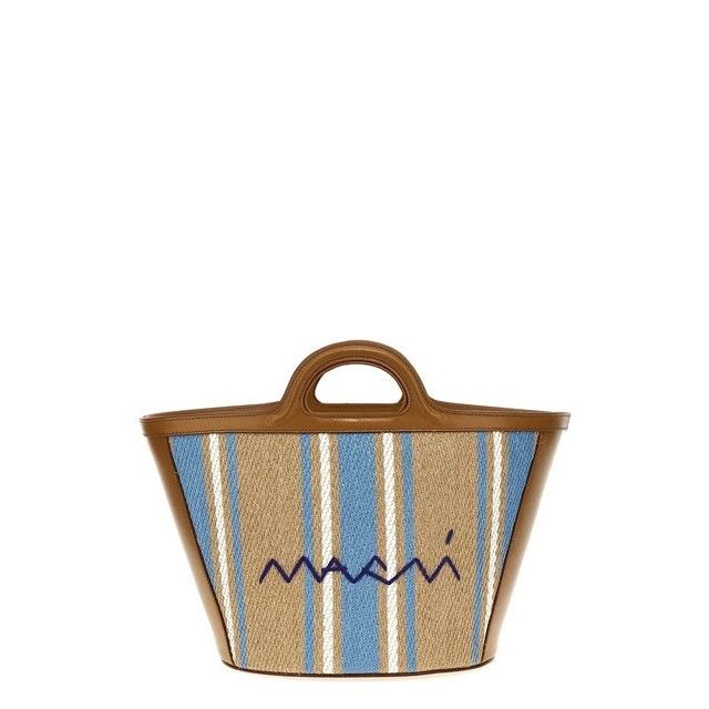 Marni MARNI Tropicalia Small Brown Raffia-Effect Top Handle Bag Ne Size ONE SIZE - 1 Thumbnail