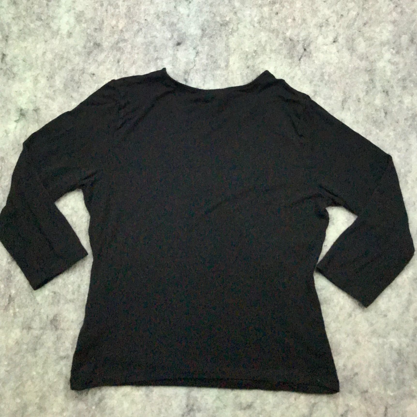 Chaps Chaps Shirt Womens Large Black Long Sleeve V-Neck Top Stretch - T-Shirt - Regular - women - Large - Black - Chaps V-Neck shirt - 60 day return policy Size L / US 10 / IT 46 - 6 Thumbnail