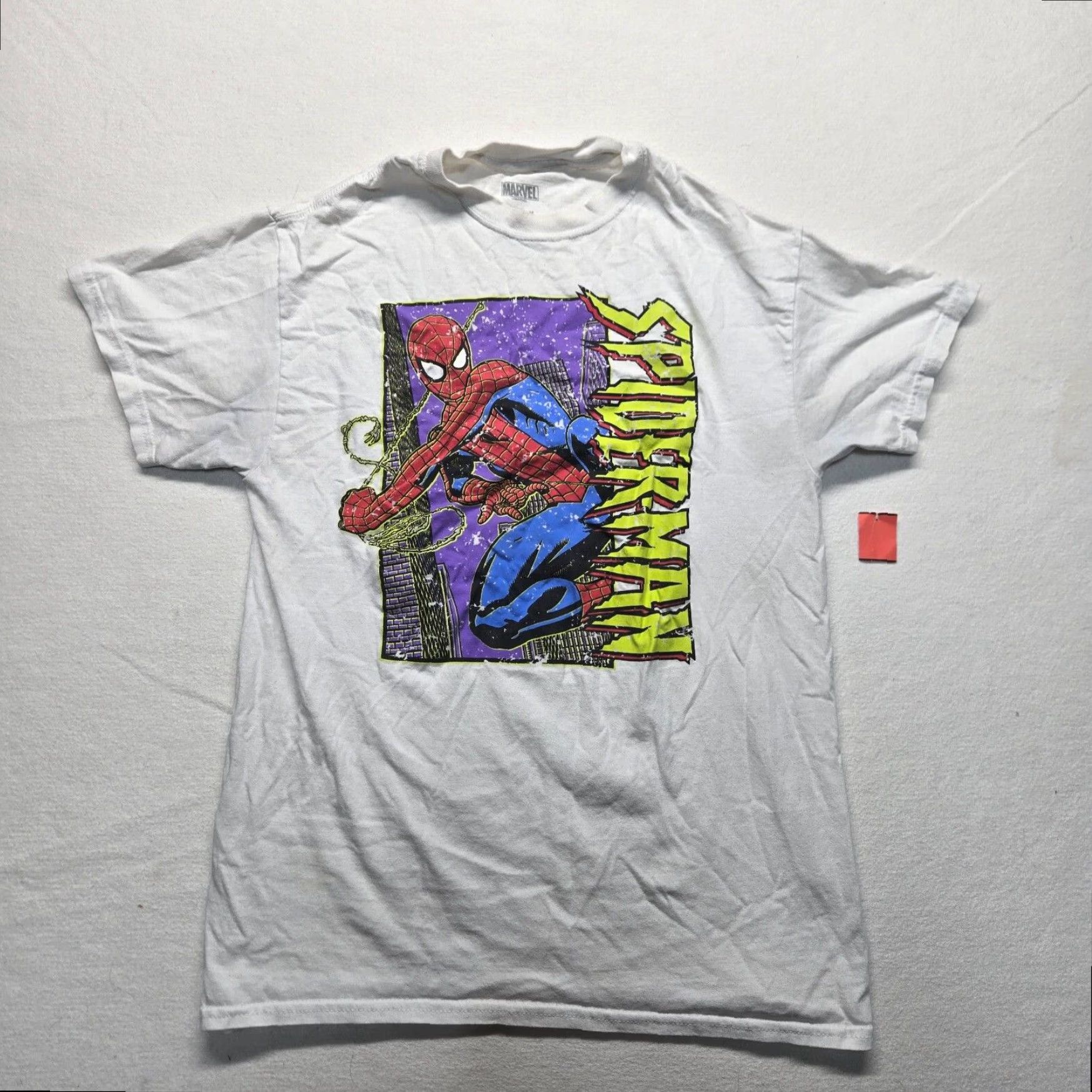 Vintage Marvel Spider-Man Short Sleeve T-Shirt Adult Men's Medium White Size US M / EU 48-50 / 2 - 2 Thumbnail