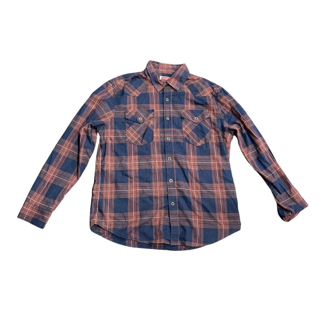 Wrangler Mens Long Sleeve Western Flannel Buttonup Shirt Cowboy Rodeo Size US L / EU 52-54 / 3 - 1 Thumbnail