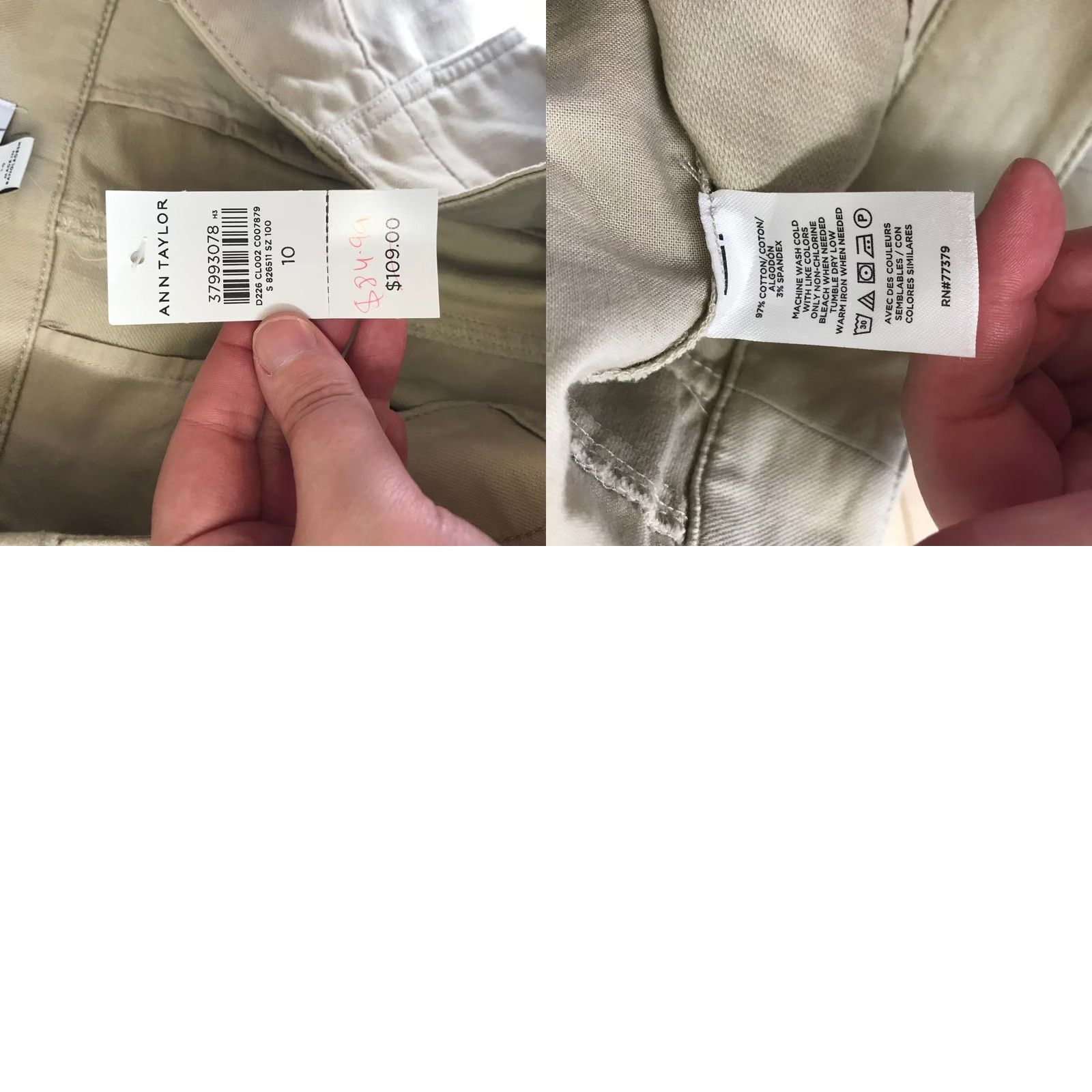 Ann Taylor VINTAGE? No. Ann Taylor Khaki Tan High Rise Wide Leg Crop Pants 10 NEW 37993078 Size 32" / US 10 / IT 46 - 8 Thumbnail