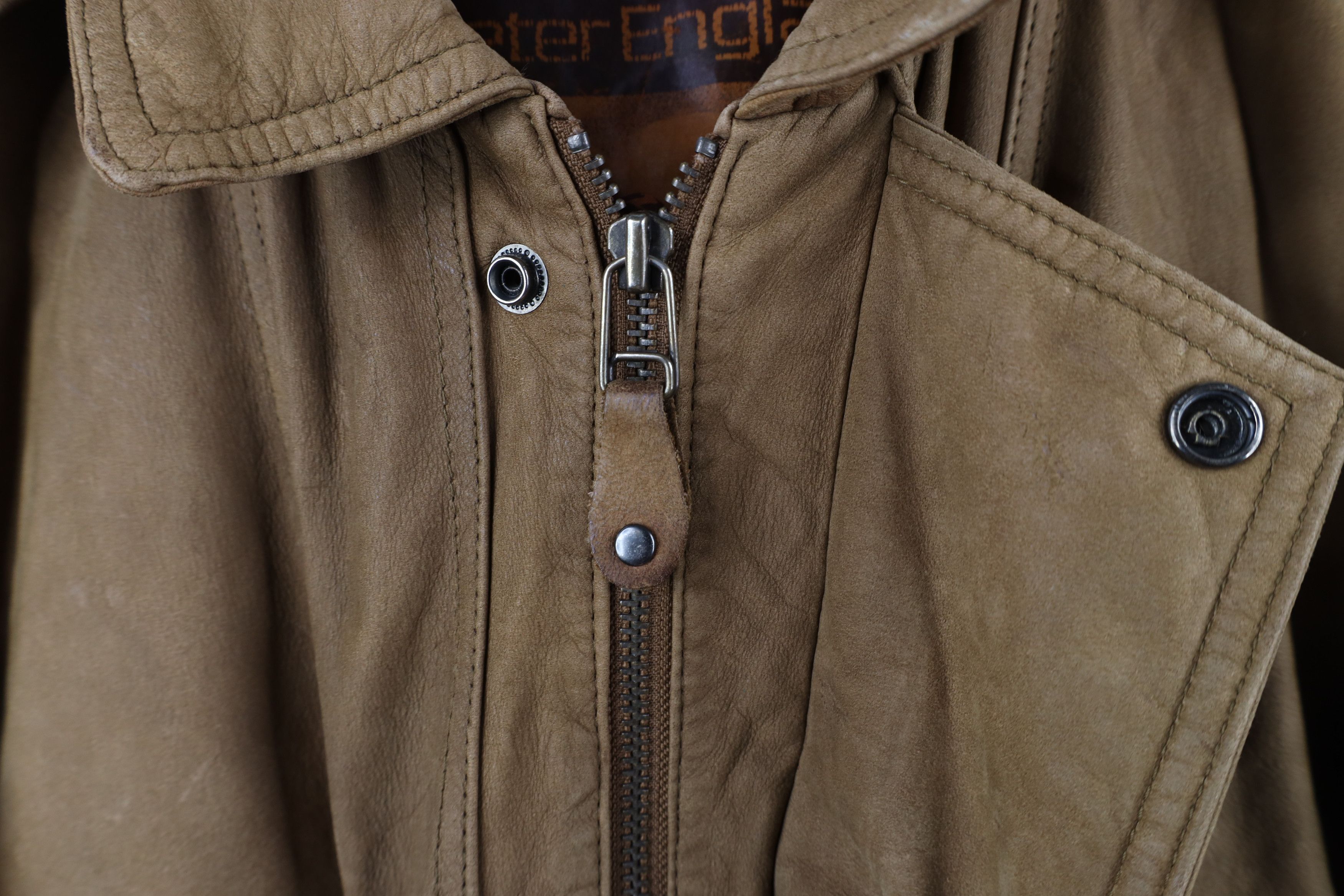 Vintage Vintage 90s Streetwear Leather Full Zip Flight Bomber Jacket Size US XL / EU 56 / 4 - 4 Thumbnail