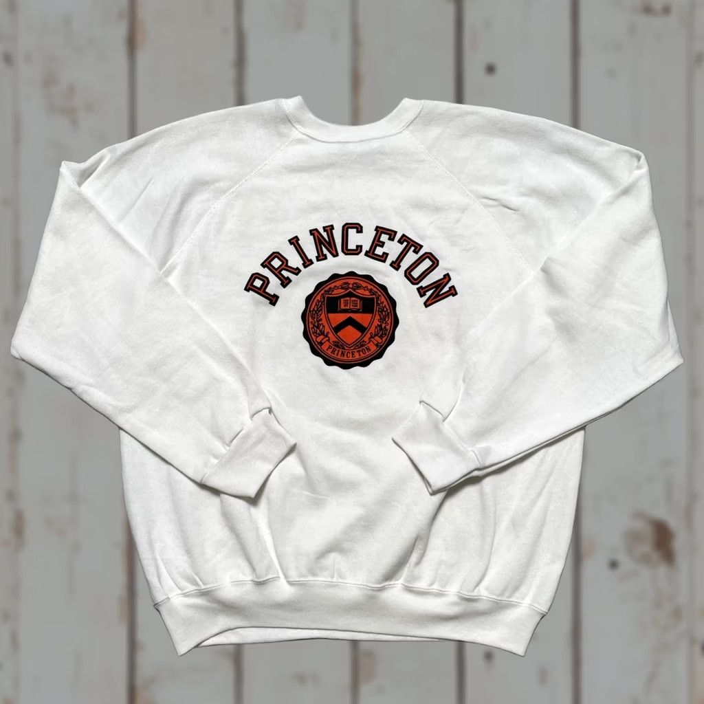 Tultex Vintage Tultex Princeton University Sweatshirt XL Unisex White Raglan USA 80s 90s College Tigers Crest Ivy League Pullover Socks? Size US XL / EU 56 / 4 - 1 Thumbnail