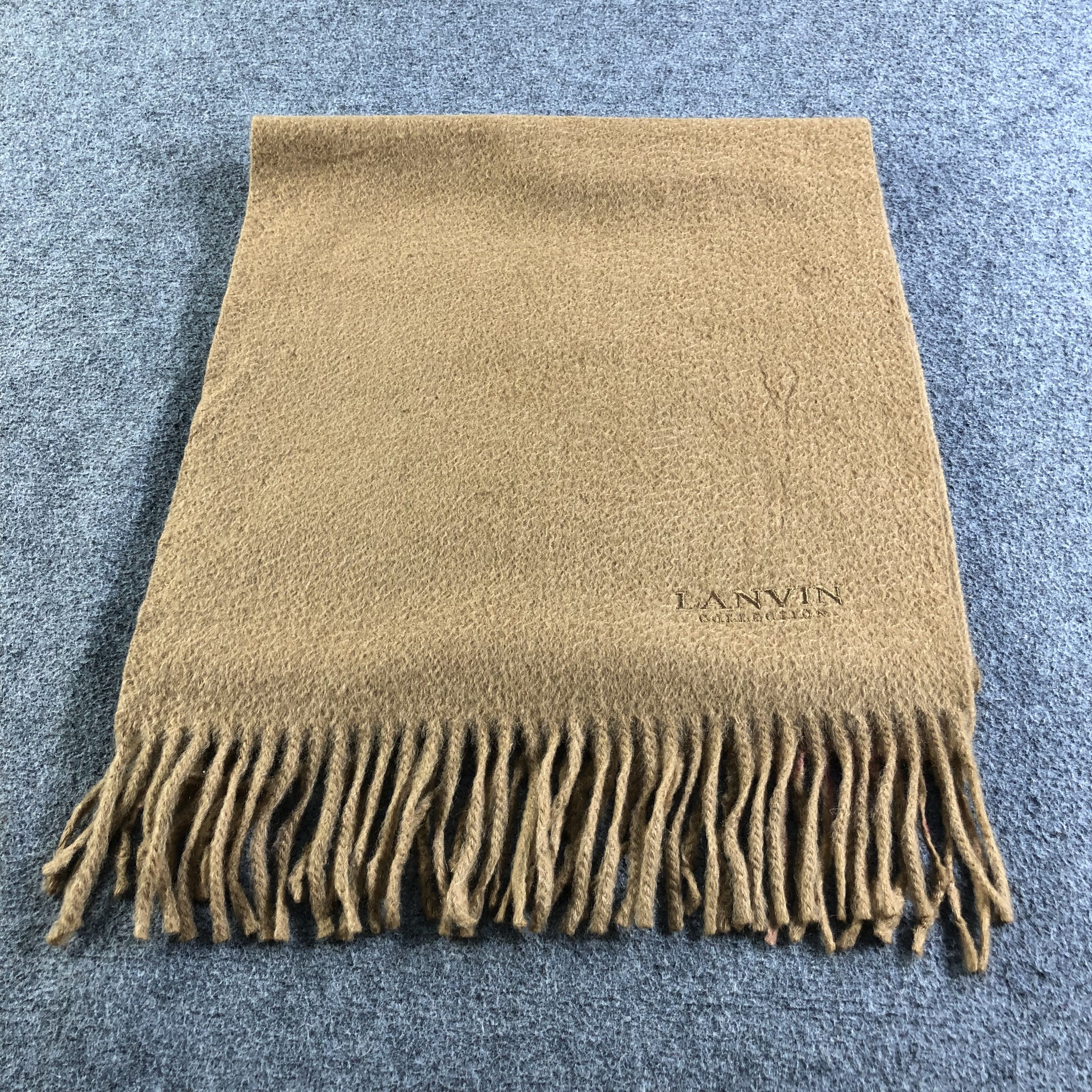 Lanvin Lanvin Plain Cashmere Scarf Muffler Neckwear V2593 Size ONE SIZE - 2 Thumbnail