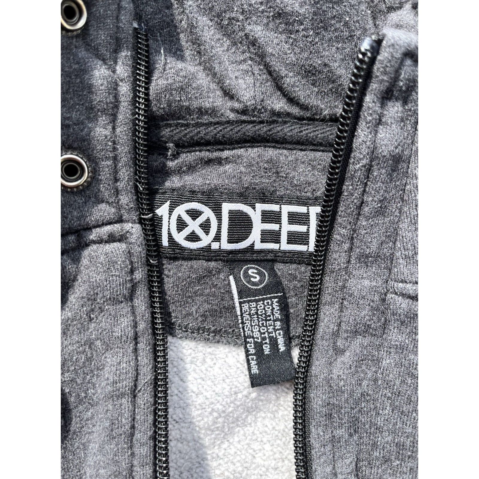 Vintage VINTAGE 10.Deep Hoodie Women Gray S Y2K Hip Hop City Heavyweight Toggle 100% Cotton Full Zip Logo Zipper Regular Lined Hooded Size L / US 10 / IT 46 - 5 Thumbnail
