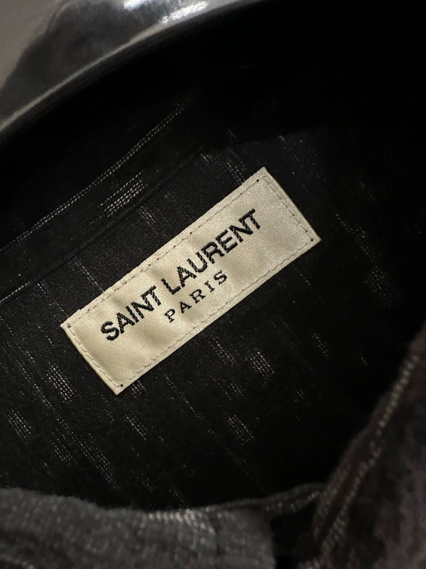 Saint Laurent Paris Saint Laurent Style Cat-Eye Button Irregular Striped Shirt, Size US L / EU 52-54 / 3 - 5 Thumbnail