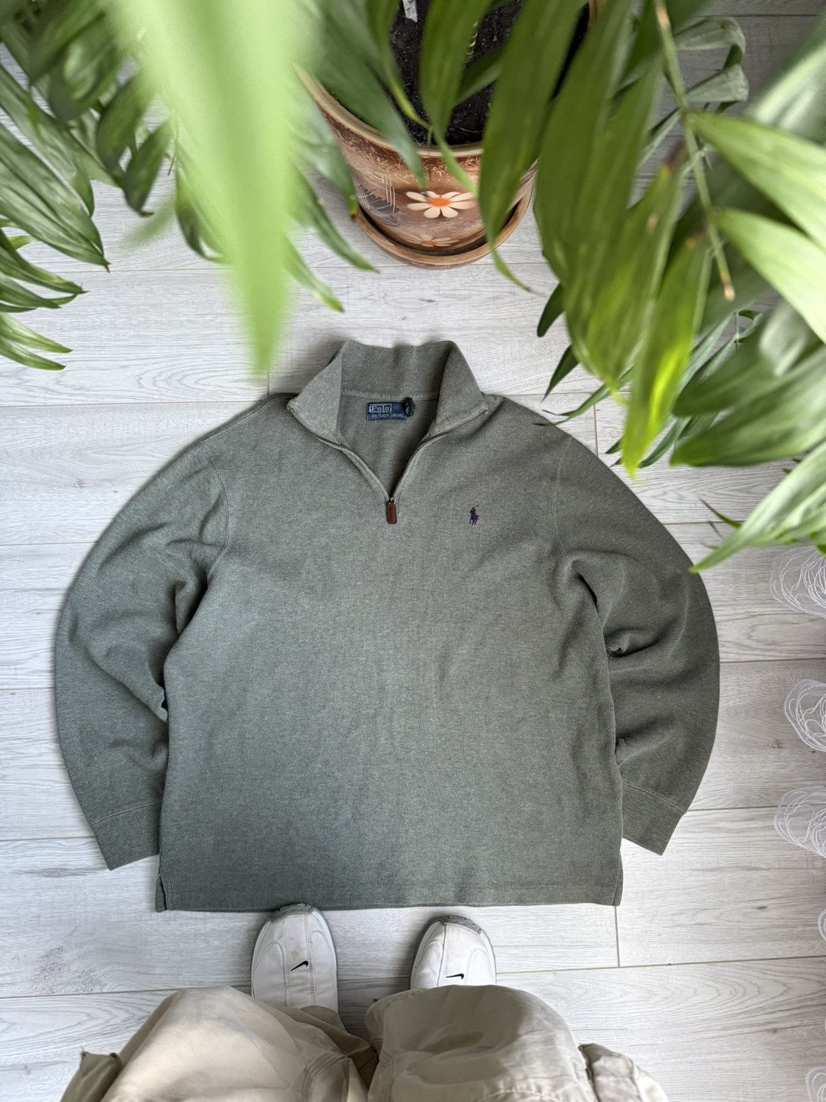 Polo Ralph Lauren × Vintage Vintage Polo Ralph Lauren 1/4 zip up shirt sweater Size US L / EU 52-54 / 3 - 1 Thumbnail