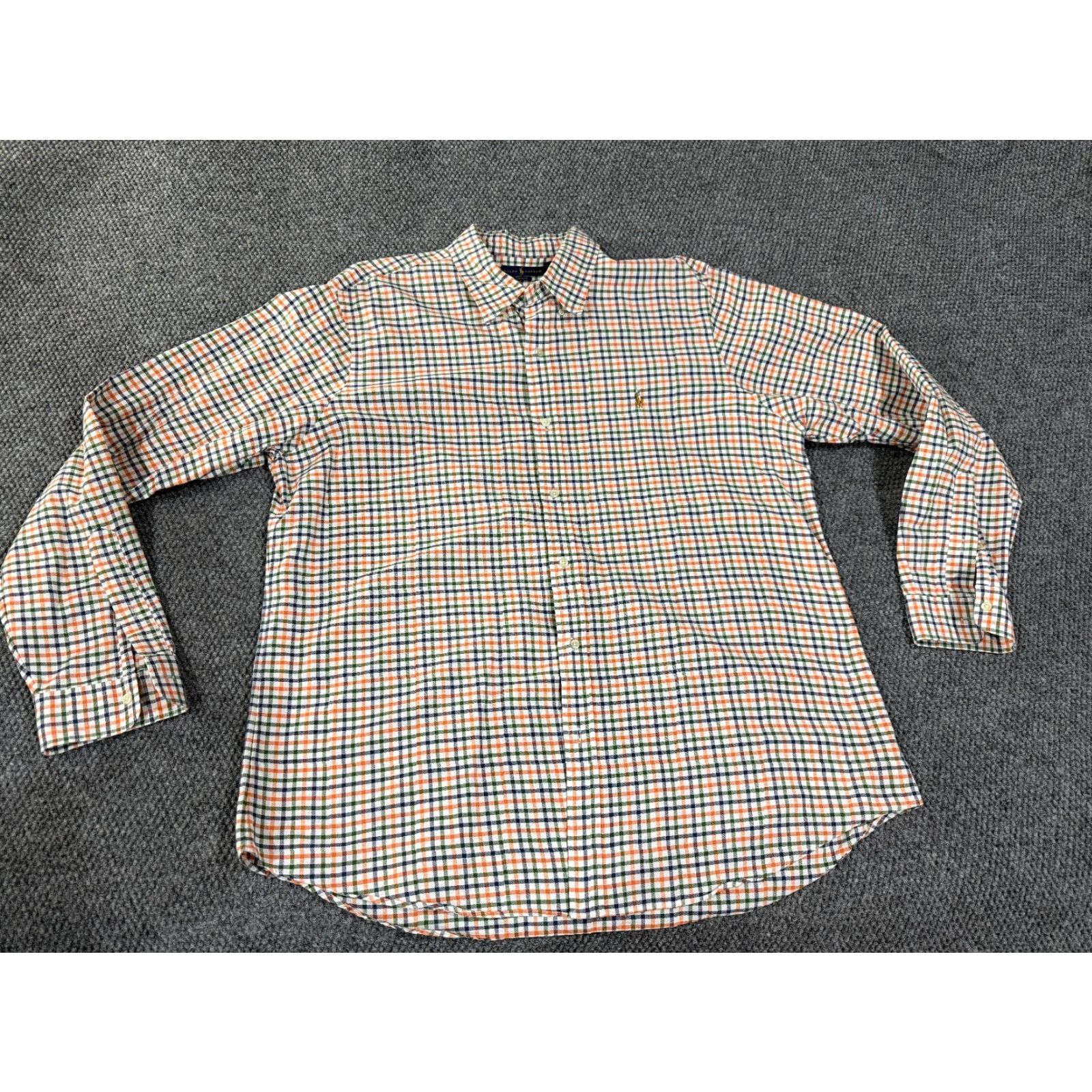 Ralph Lauren Ralph Lauren Button-Up Shirt Mens 2XL White Orange Green Check Long Sleeve Casual Size US XXL / EU 58 / 5 - 2 Thumbnail