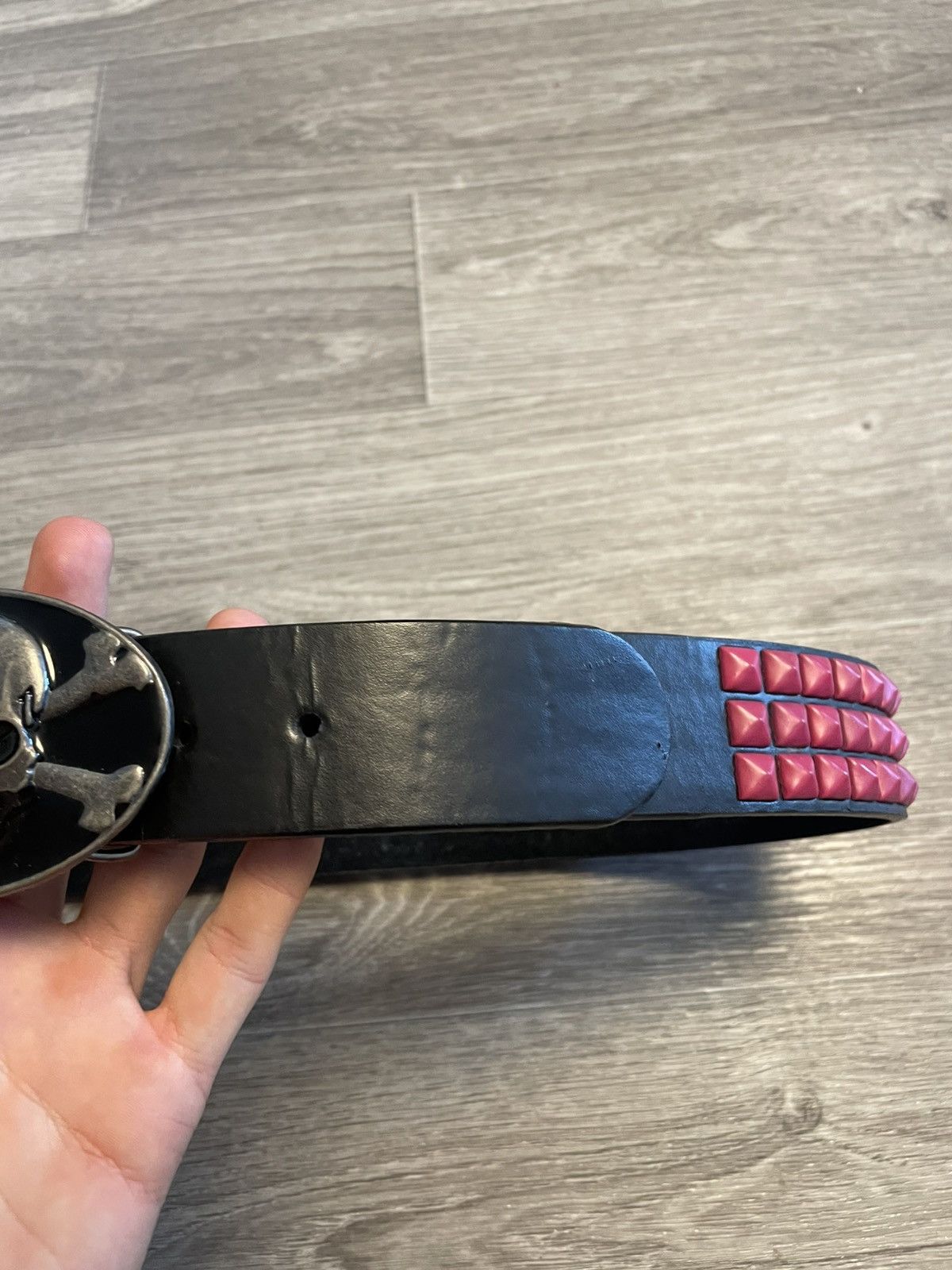 Other Vintage Studded Pyramid Skull Belt Y2K Size ONE SIZE - 4 Thumbnail