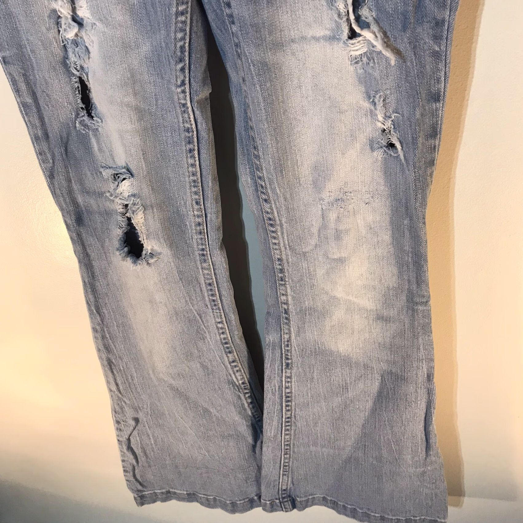 Vintage VINTAGE Amethyst Women Jeans Flared Distressed Low-Rise Juniors Size 9 Blue Size 30" / US 8 / IT 44 - 3 Thumbnail