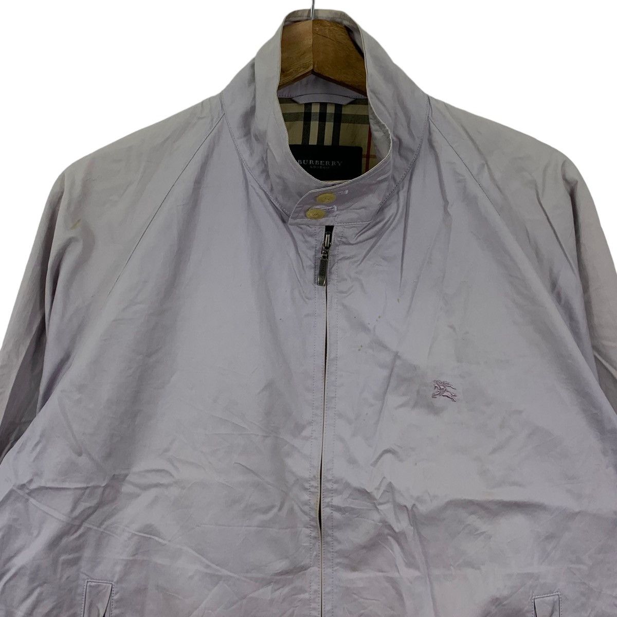 Vintage BURBERRY LONDON Nova Checks Purple Jacket Embroidere