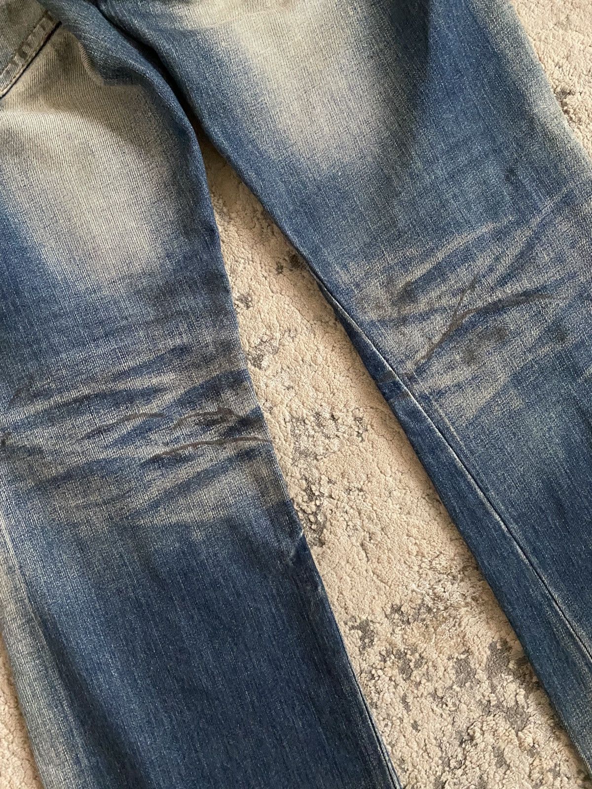 Tornado Mart Washed Oil Stain Flare Denim Size US 35 - 11 Thumbnail