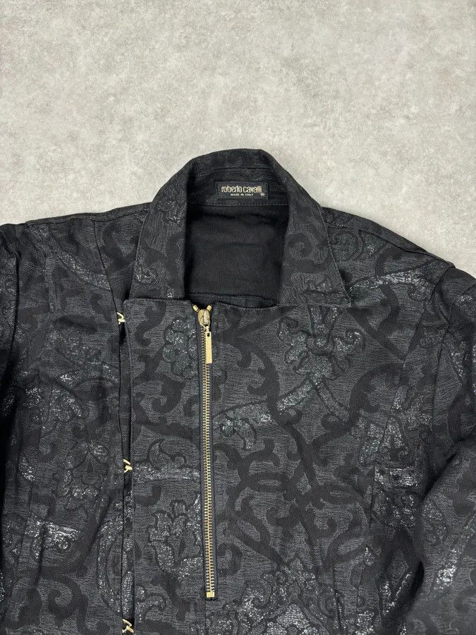 Roberto Cavalli 2000s Roberto Cavalli Black Obscure Damask Jacket Size M / US 6-8 / IT 42-44 - 4 Thumbnail