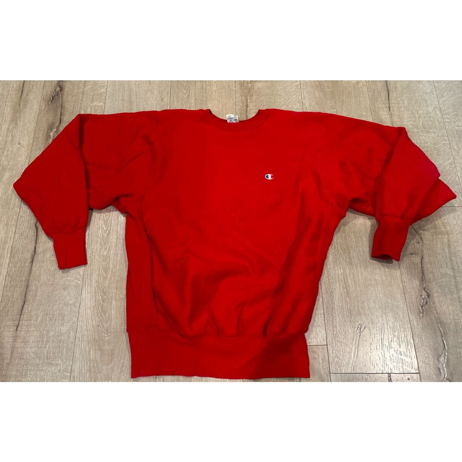 Champion VINTAGE Champion Sweatshirt Adult XL Red Logo Embroidered Reverse Weave USA 90s Mens Size US XL / EU 56 / 4 - 3 Thumbnail