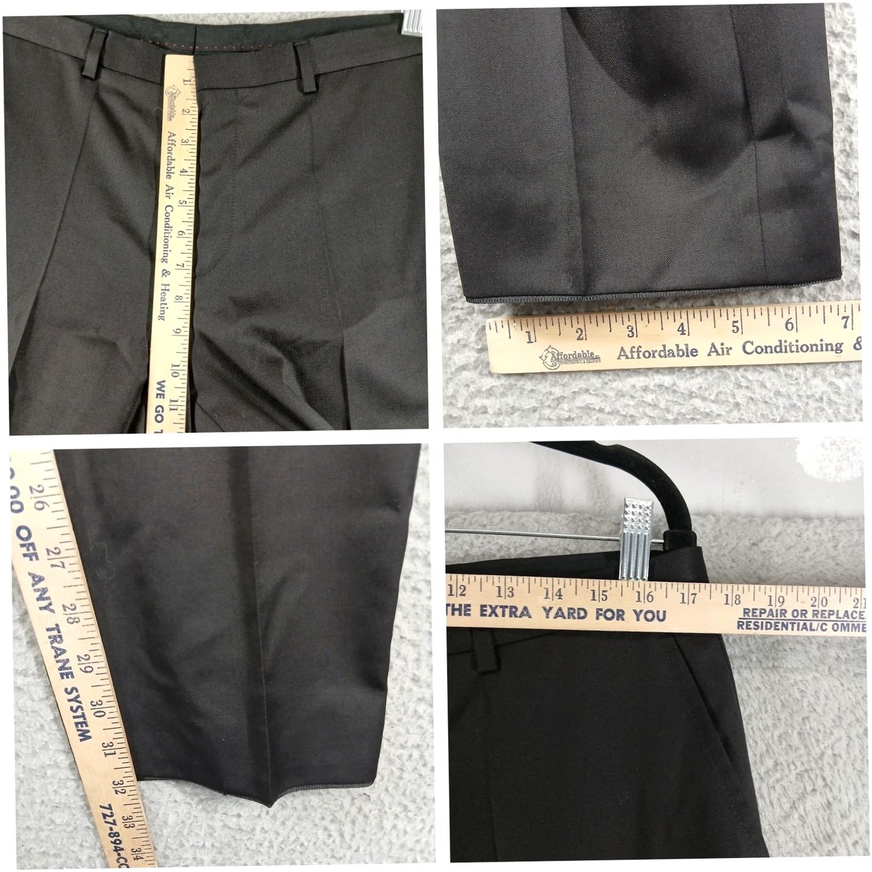 Hugo Boss HUGO BOSS Red Label Dress Pants Flat Front Slim Fit 34R Black Dress Pants Mens Slim Fit Black 34R Size US 34 / EU 50 - 6 Thumbnail