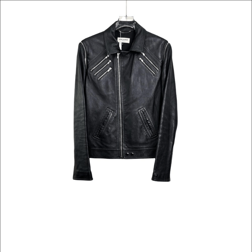 Saint Laurent Paris SLP cowhide leather biker jacket 48 | Grailed