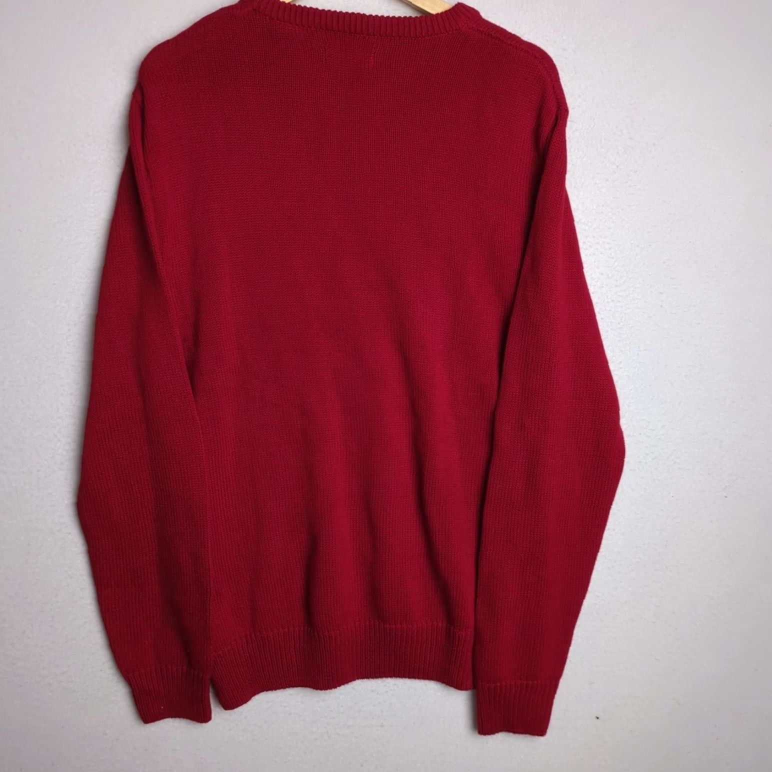 Chaps NWT Chaps Crewneck Men's Medium Red Cotton Knit Sweater Size US M / EU 48-50 / 2 - 2 Thumbnail