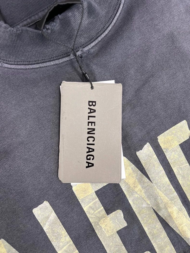 Balenciaga Balenciaga Washed tape short sleeve yellow logo Size US M / EU 48-50 / 2 - 3 Thumbnail