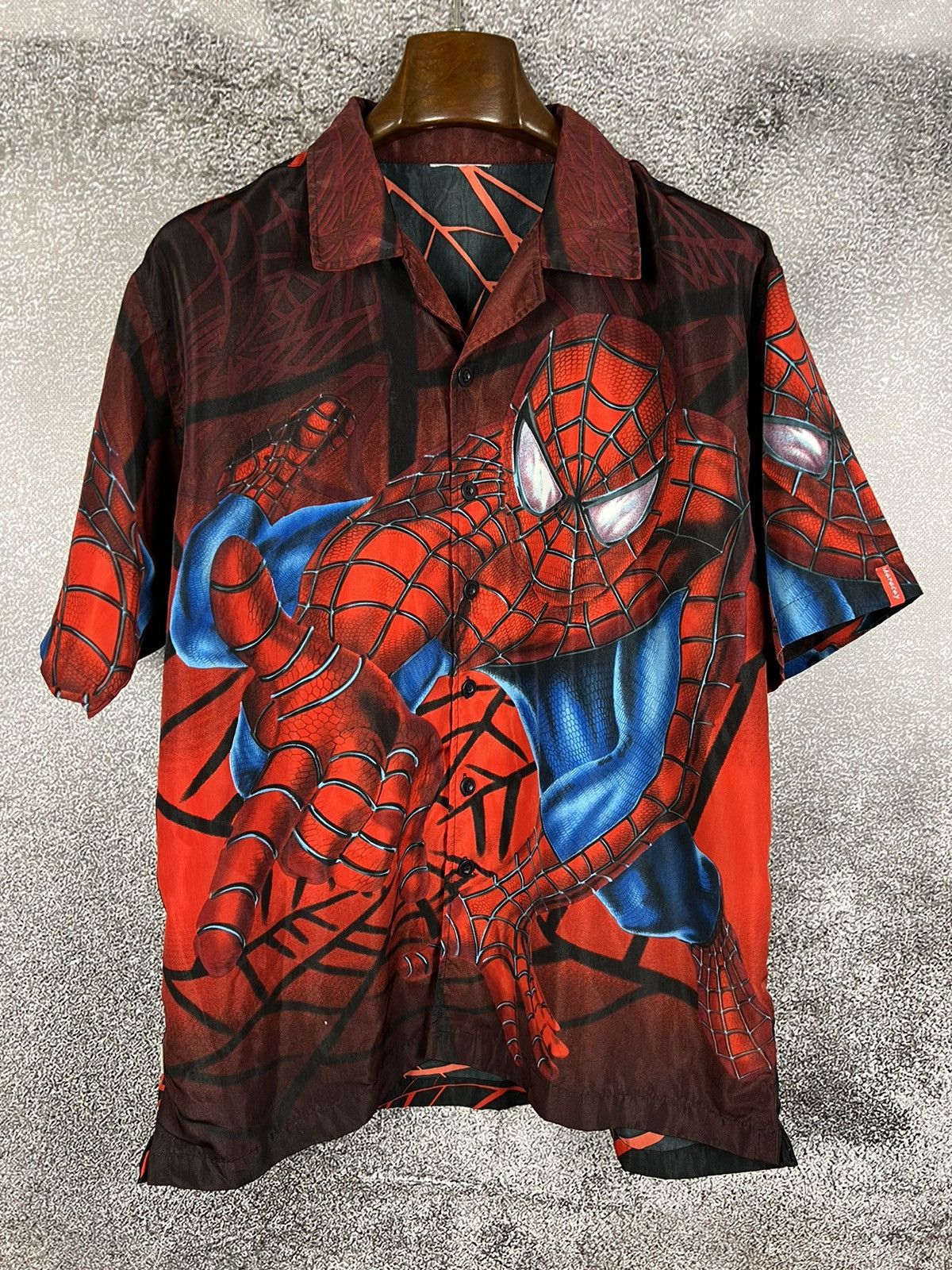 Spider Man button up full print Marvel SpiderMan Superhero Tops