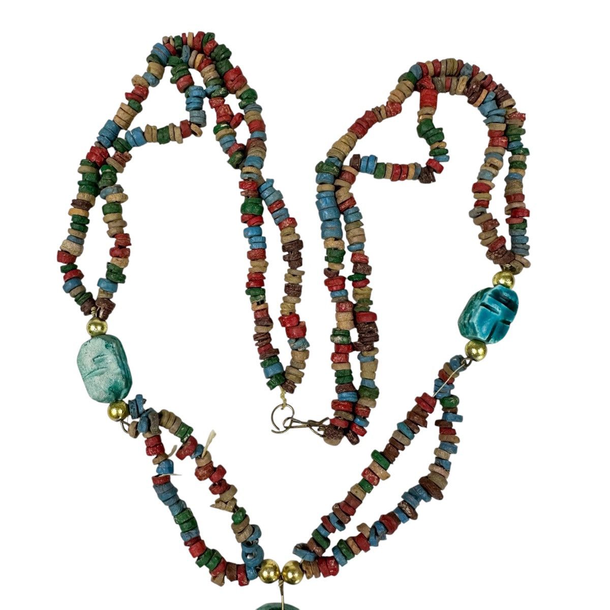 Other Vintage Egyptian Beaded Scarab Beetle Pendant Necklace Size ONE SIZE - 3 Thumbnail