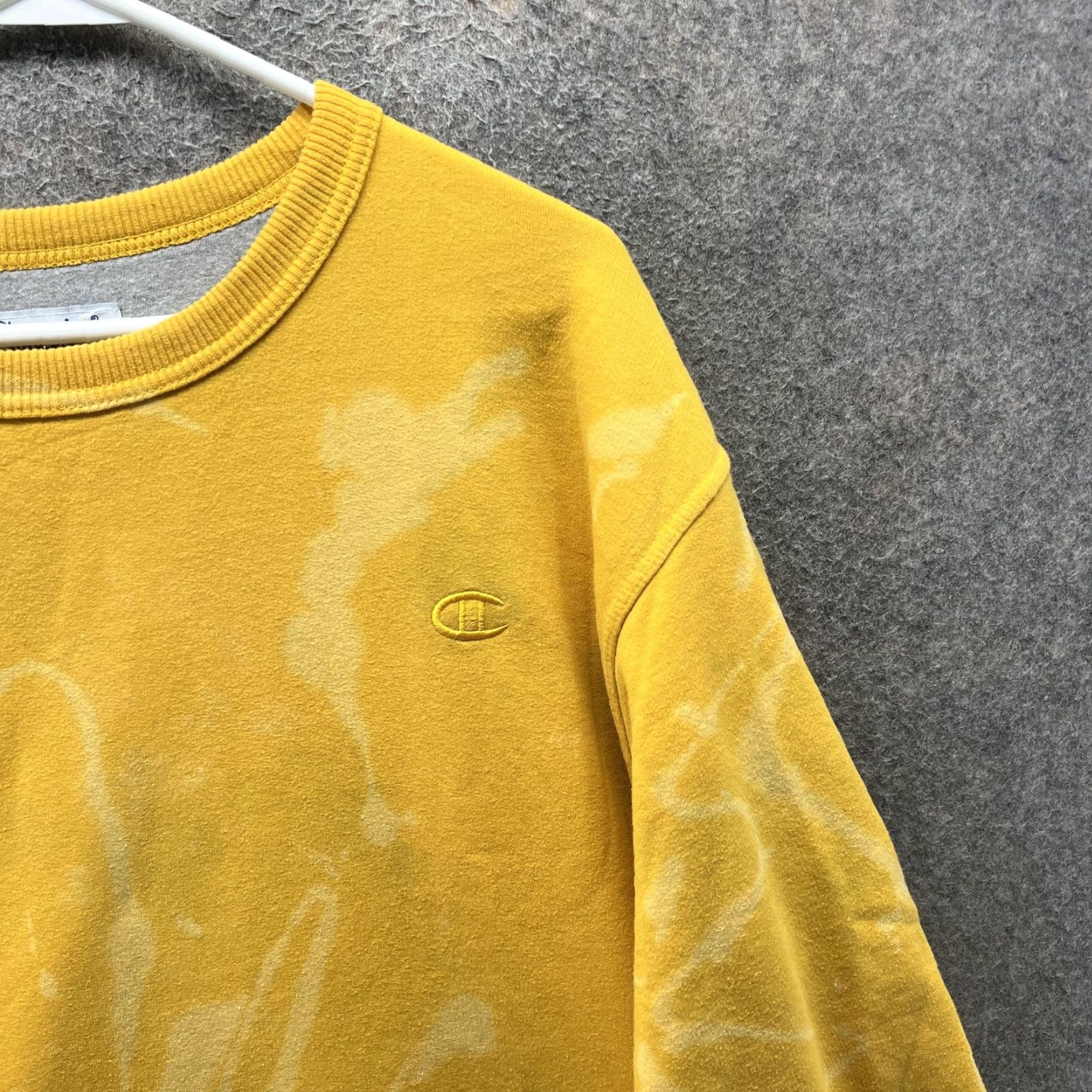 Champion Champion Sweatshirt Mens XL Yellow Bleach Dye Crewneck Pullover Fleece Logo Size US XL / EU 56 / 4 - 5 Thumbnail