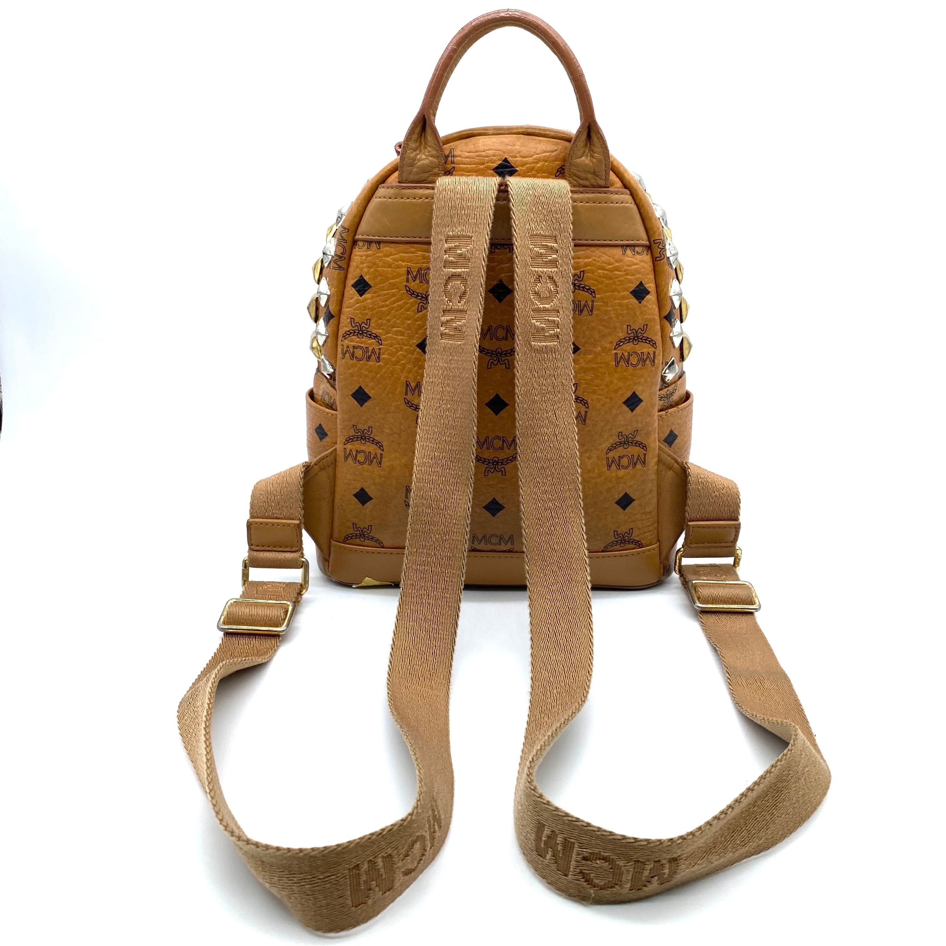 MCM MCM Visetos mini Backpack Cognac Size ONE SIZE - 2 Thumbnail