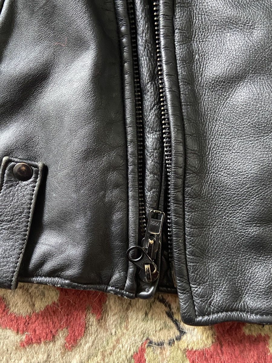 Vintage Vintage Police Leather Biker Jacket Size US XXS / EU 40 - 3 Thumbnail