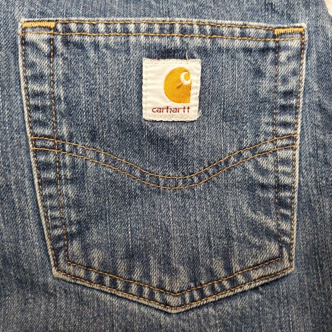 Carhartt VINTAGE Carhart Shorts Womens 14 Blue Denim Cutoff Relaxed Fit Work Casual Jorts, 5-Pocket Design, Belt Loops, Zip, 100% Cotton, Machine Washable, N/A Size 36" / US 14 / IT 50 - 5 Thumbnail