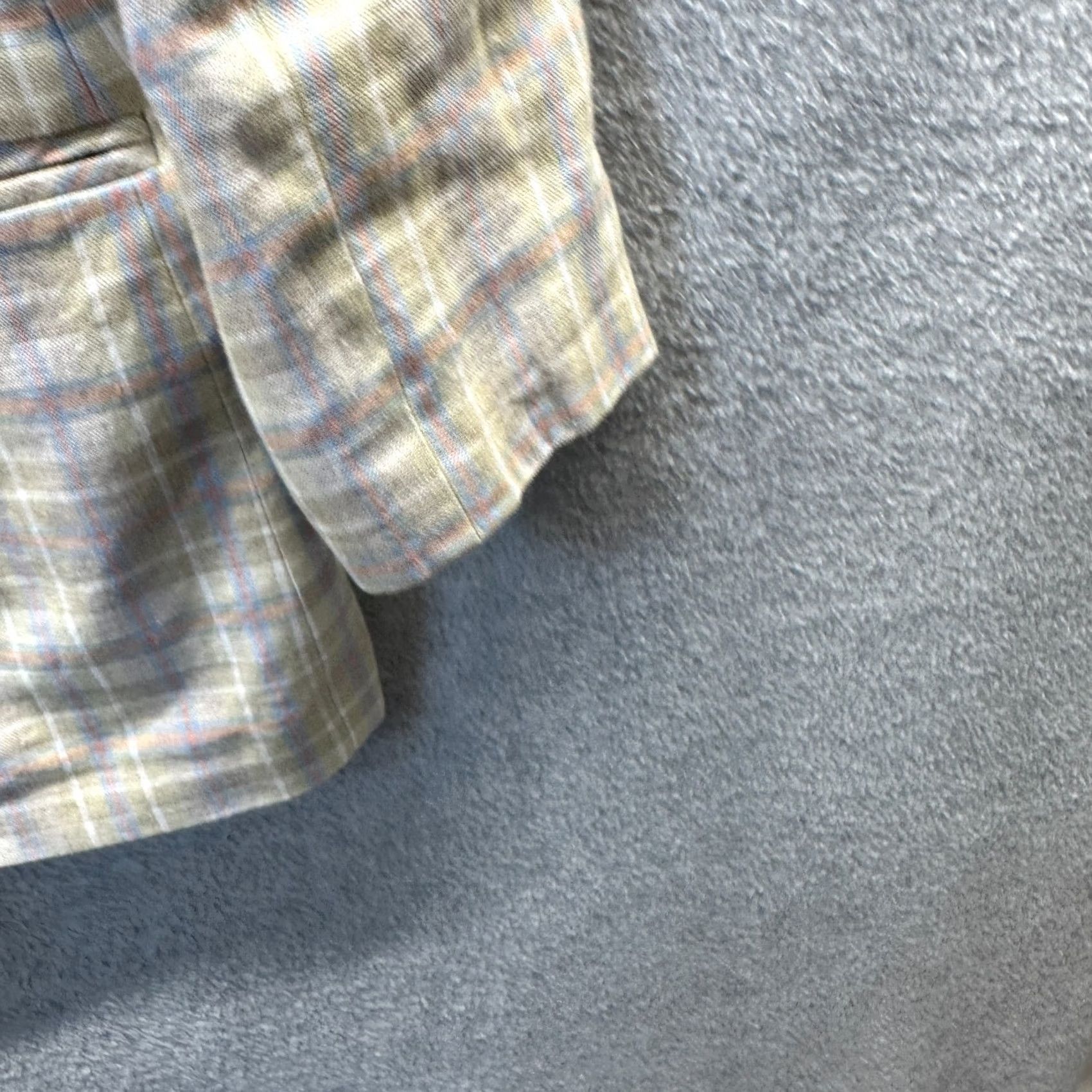 Lands' End Lands' End Jacket Womens Petite 4 Linen Plaid Blazer Coat Short Sleeve Button 80s Yellow Blue 100% Linen Ladies Mens? Size S / US 4 / IT 40 - 6 Thumbnail