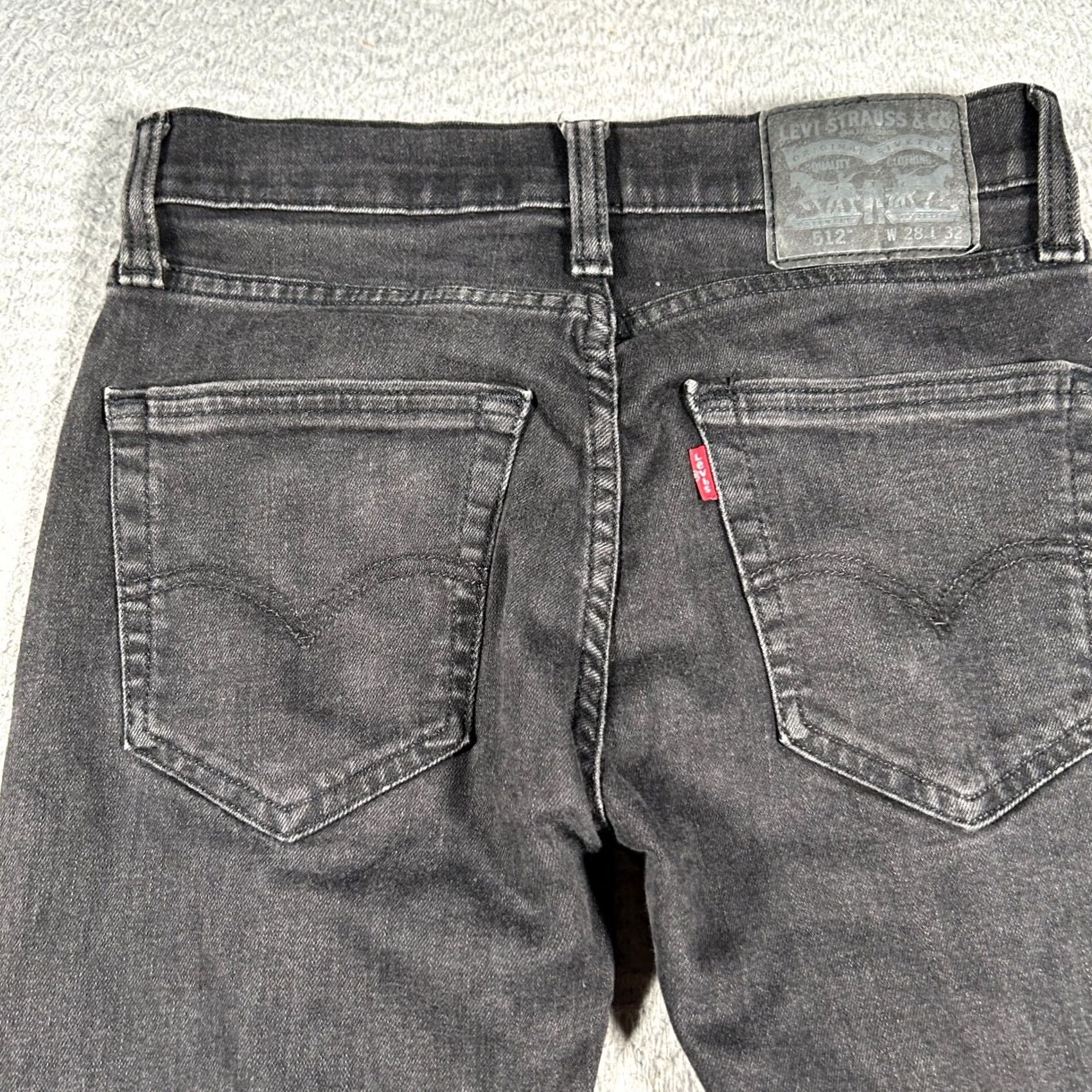 Levi's Levi's 512 Jeans Mens 28x28 Black Slim Tapered Distressed Denim Grunge Skater Zipper Logo Pockets Stretch Comfort Regular Inseam 28 Mens Jeans Size US 28 / EU 44 - 6 Thumbnail