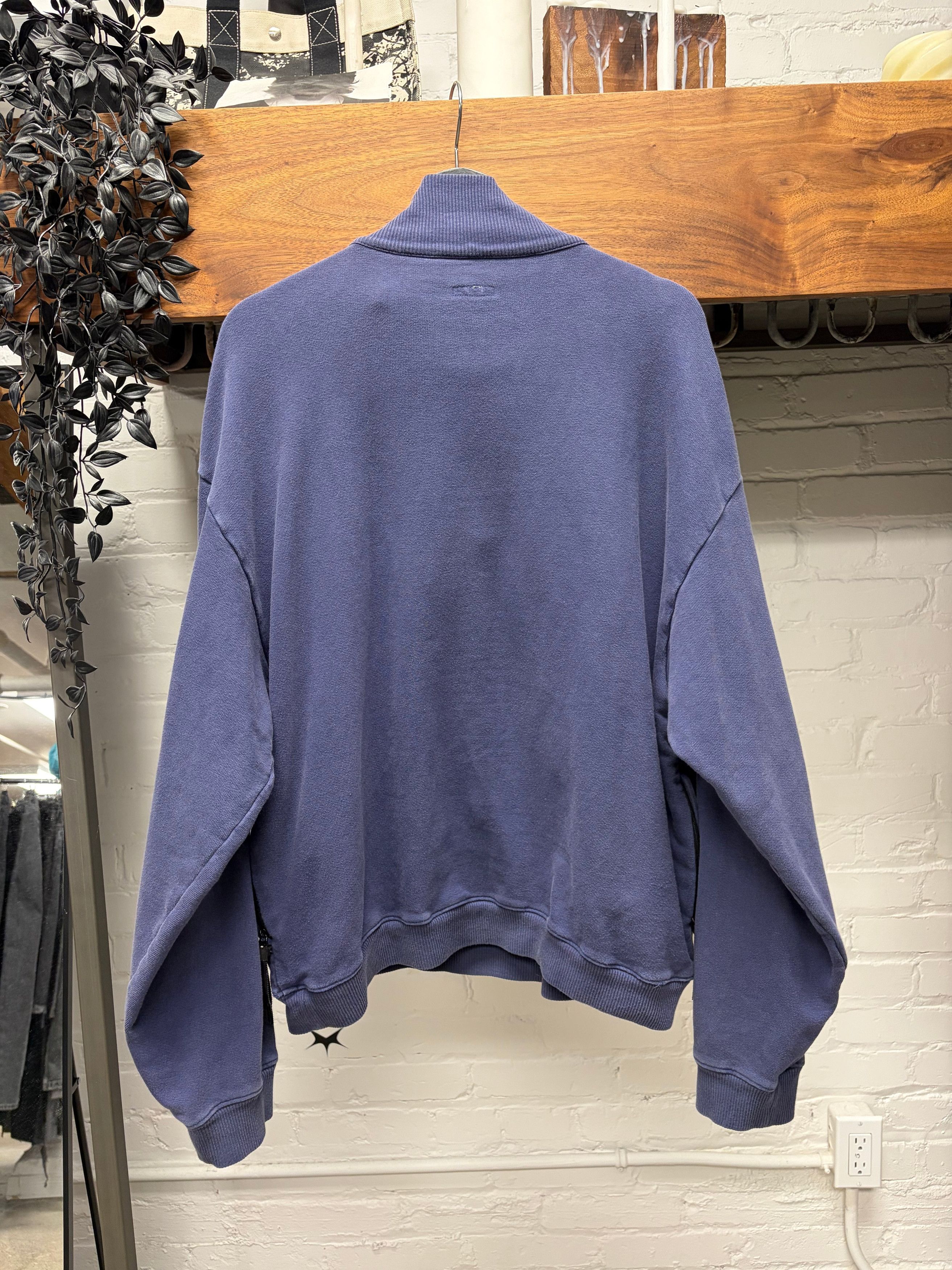 Kapital Kapital ‘Nickel 4’ Quarter Zip Dyed Blue Cargo Pocket Sweatshirt Size US L / EU 52-54 / 3 - 4 Thumbnail