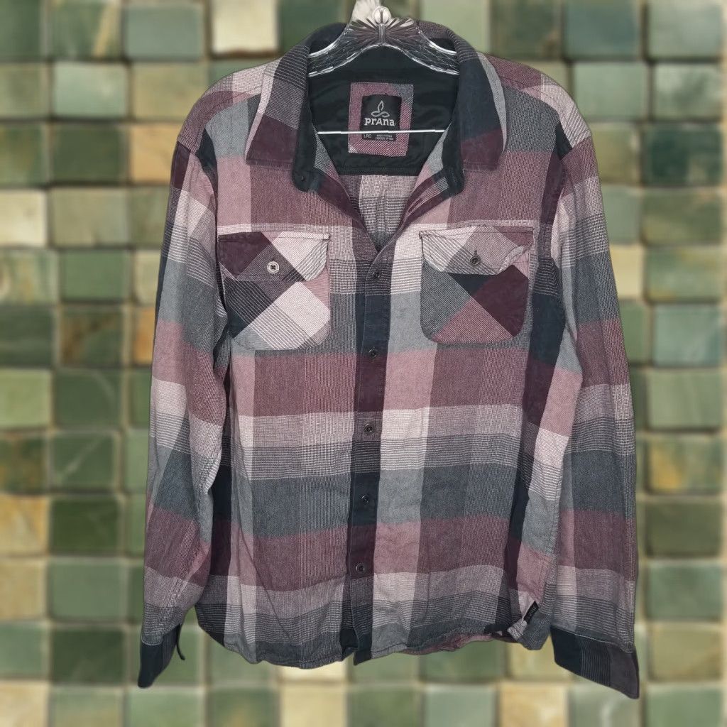 Prana Prana Mens Red Black Long Sleeve Button-Up Size L Size US L / EU 52-54 / 3 - 1 Thumbnail