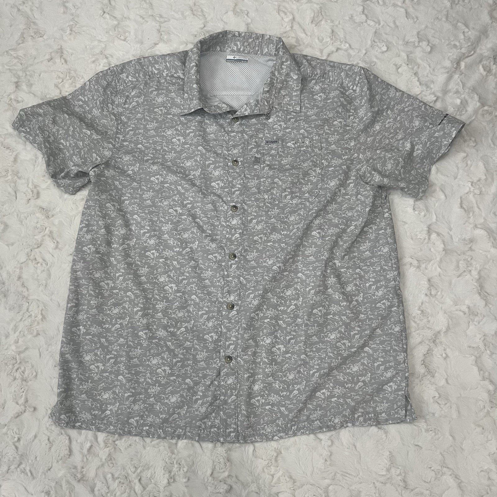 Columbia Columbia Omni Shade PFG Shirt Men XL All Over Print Sea Size US XL / EU 56 / 4 - 1 Thumbnail
