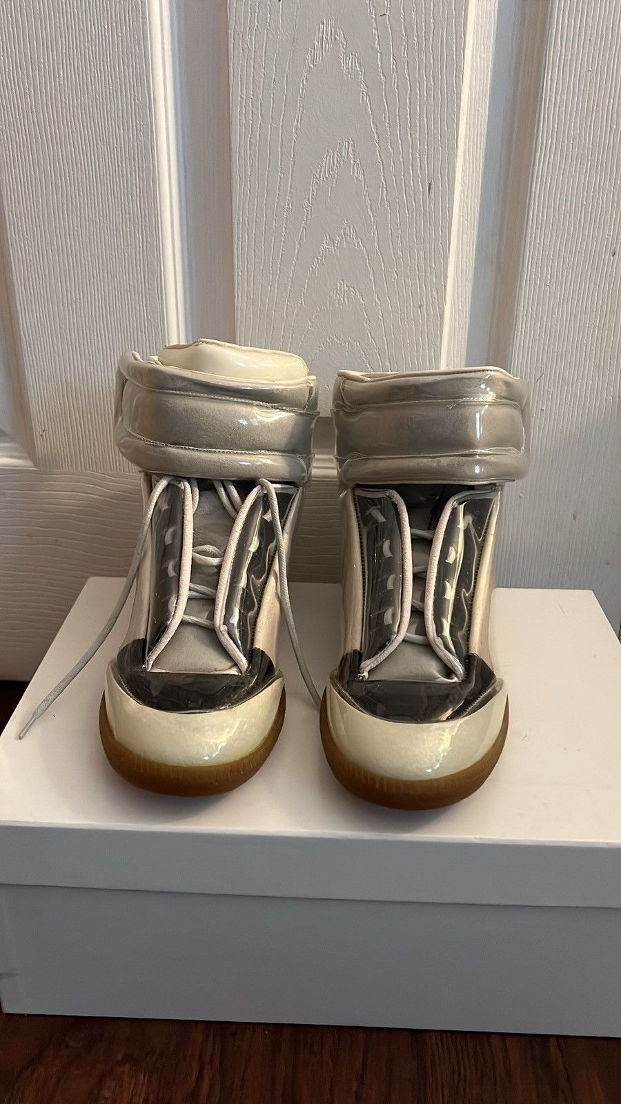 image of Designer Transparent Margiela Future Shoes in White, Women's (Size 10)