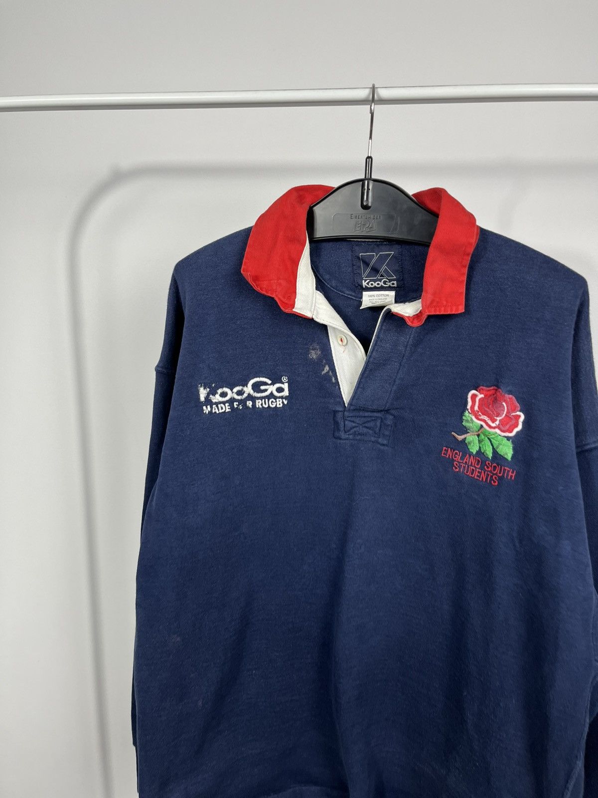 Other Vintage KooGa England South Students Rugby Shirt #6 Cotton Size US L / EU 52-54 / 3 - 3 Thumbnail