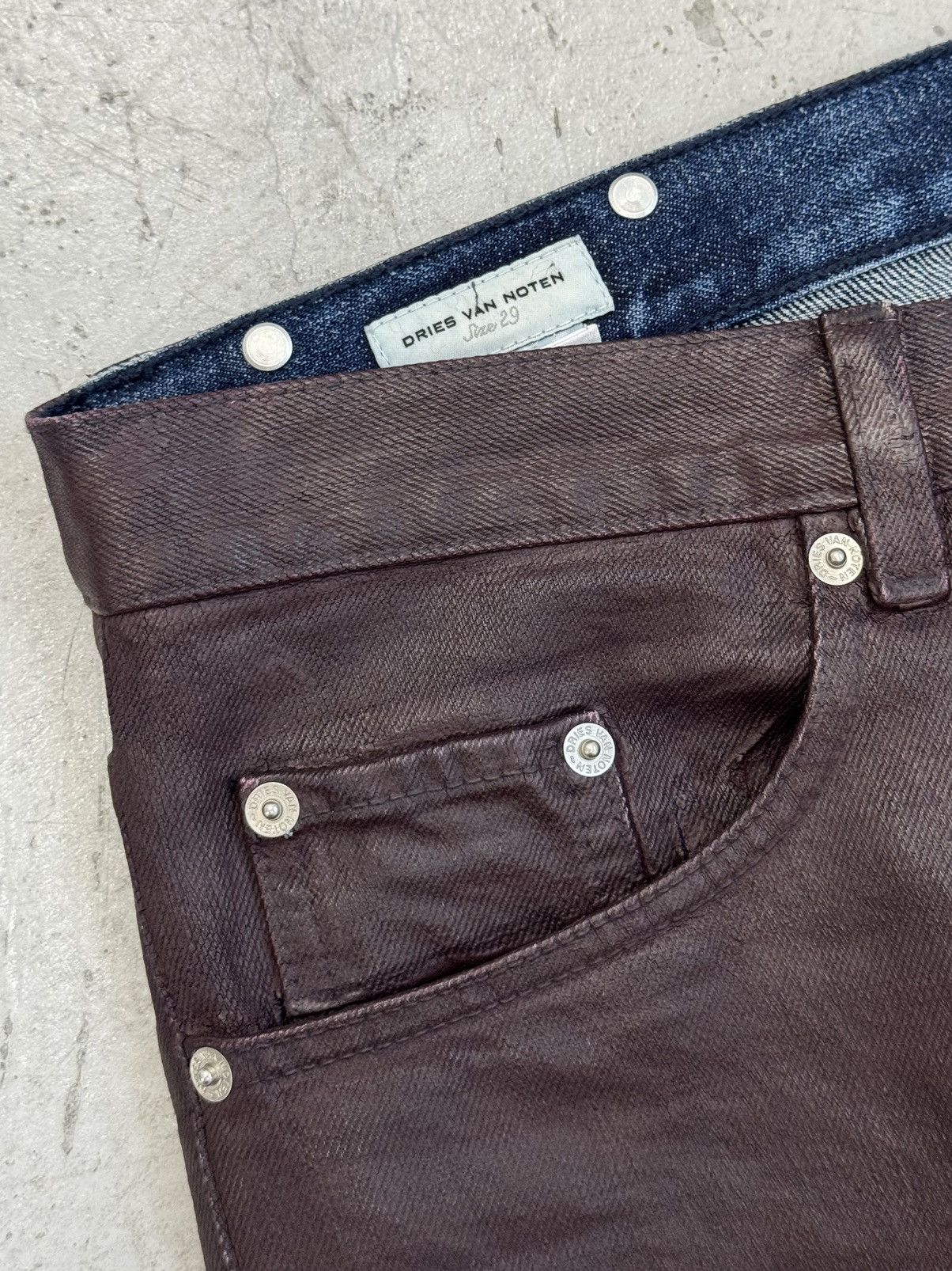 Dries Van Noten SS22 WAXED PENDA DENIM JEANS Size US 30 / EU 46 - 3 Thumbnail