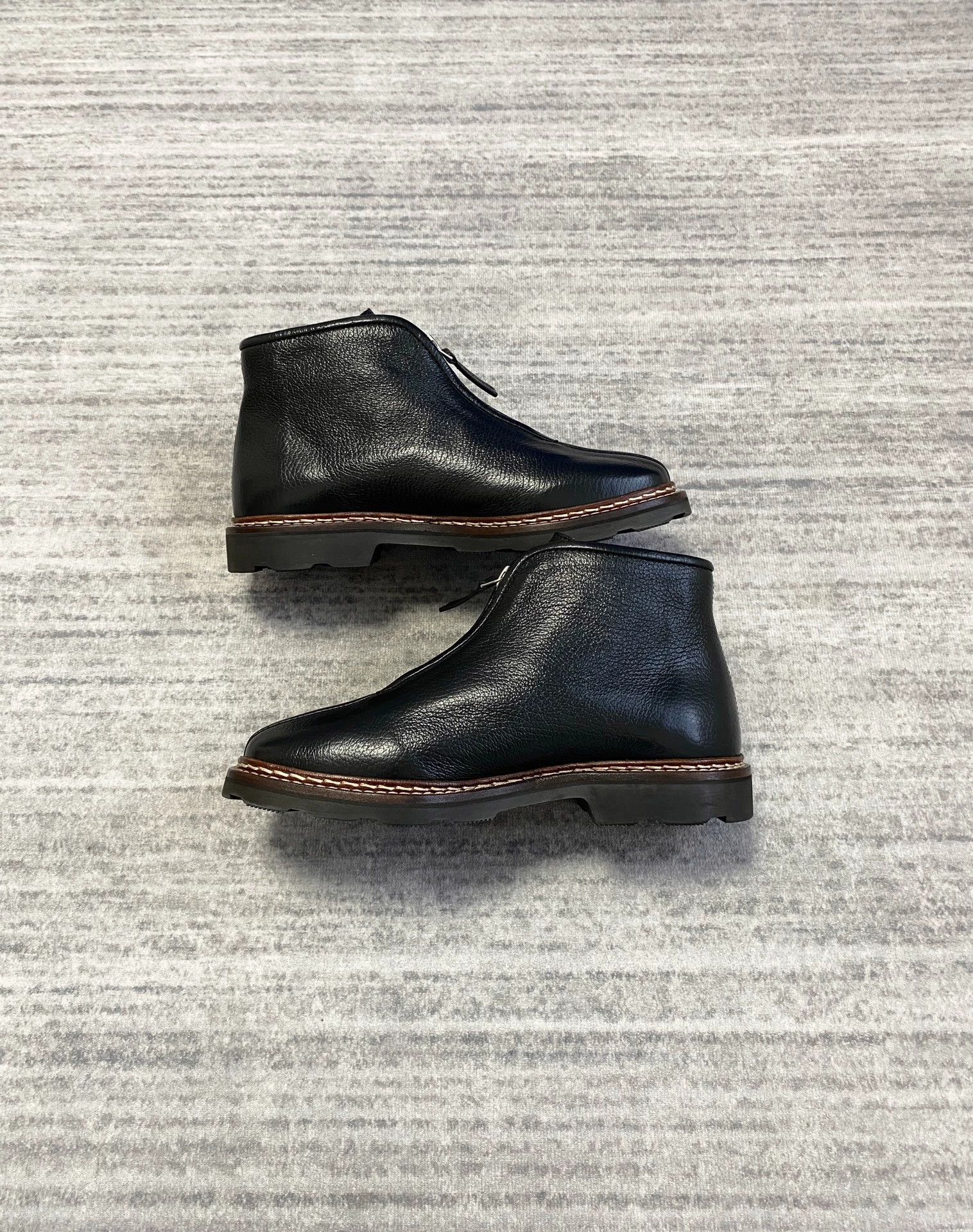 Lemaire Lemaire Black Litchi Zipped Monk Chinese Boots Size US 5.5 / IT 35.5 - 4 Thumbnail