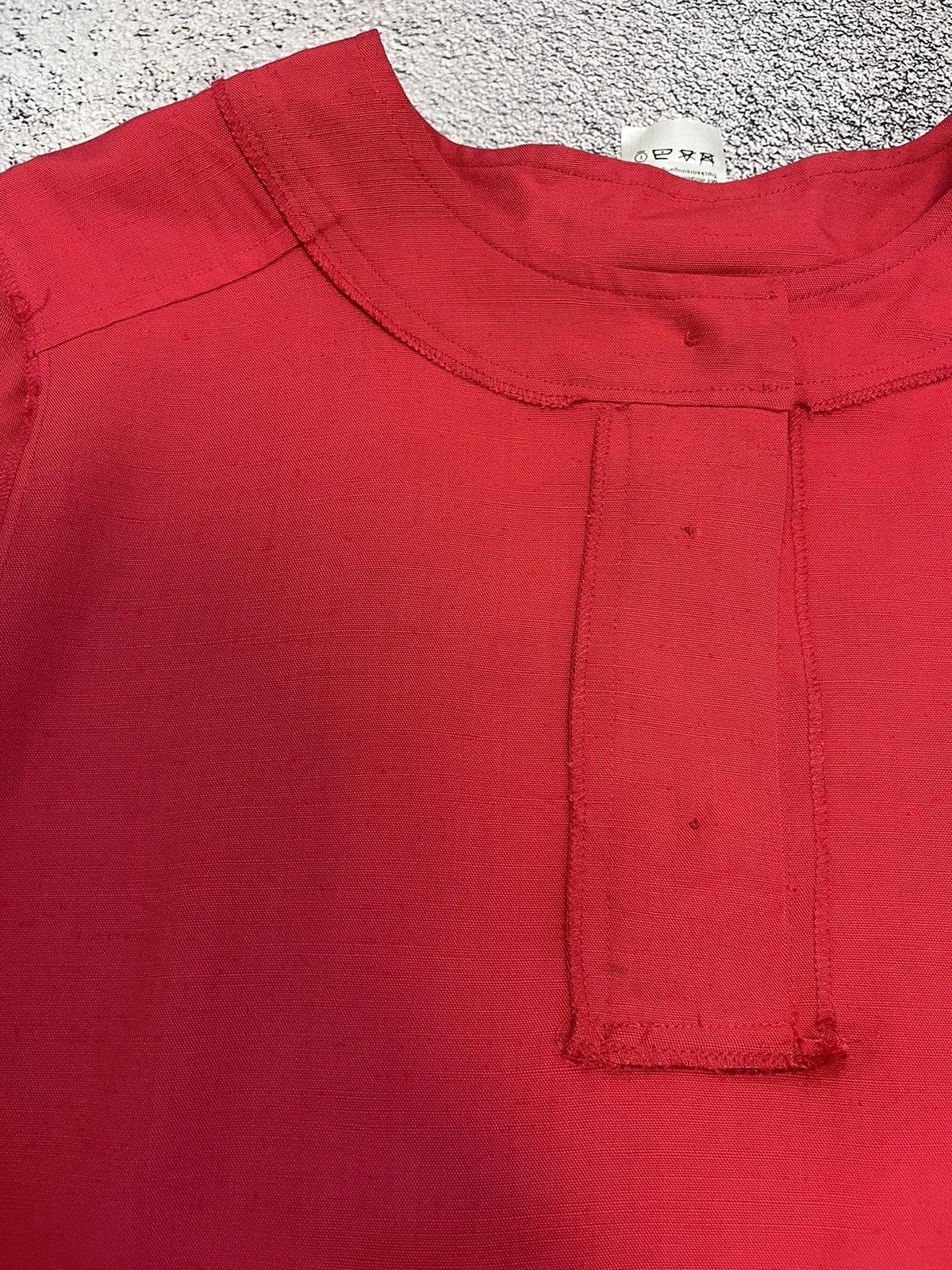 Yves Saint Laurent YSL Variation Red Silk Linen Blouse Gold Buttons Vintage F38 Size S / US 4 / IT 40 - 15 Thumbnail